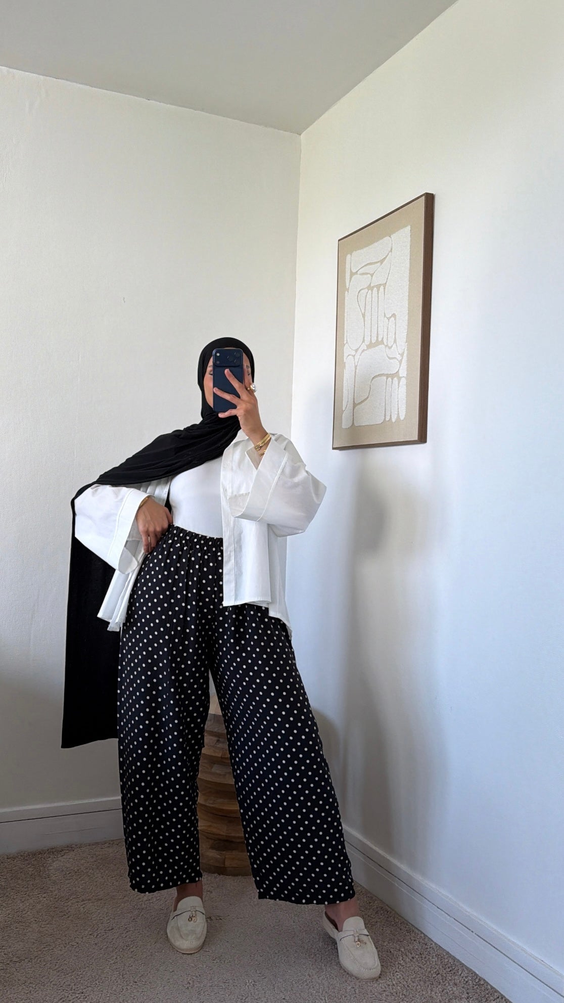 Pantalon fluide à pois