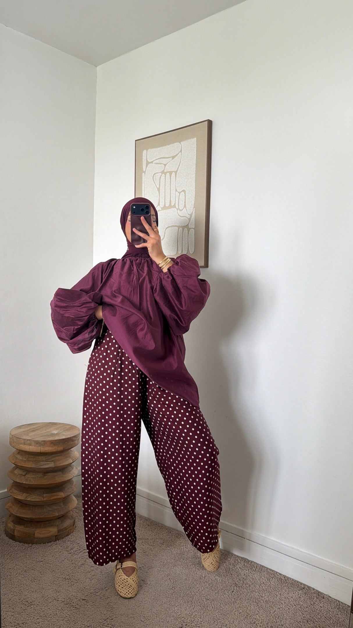 Pantalon fluide à pois