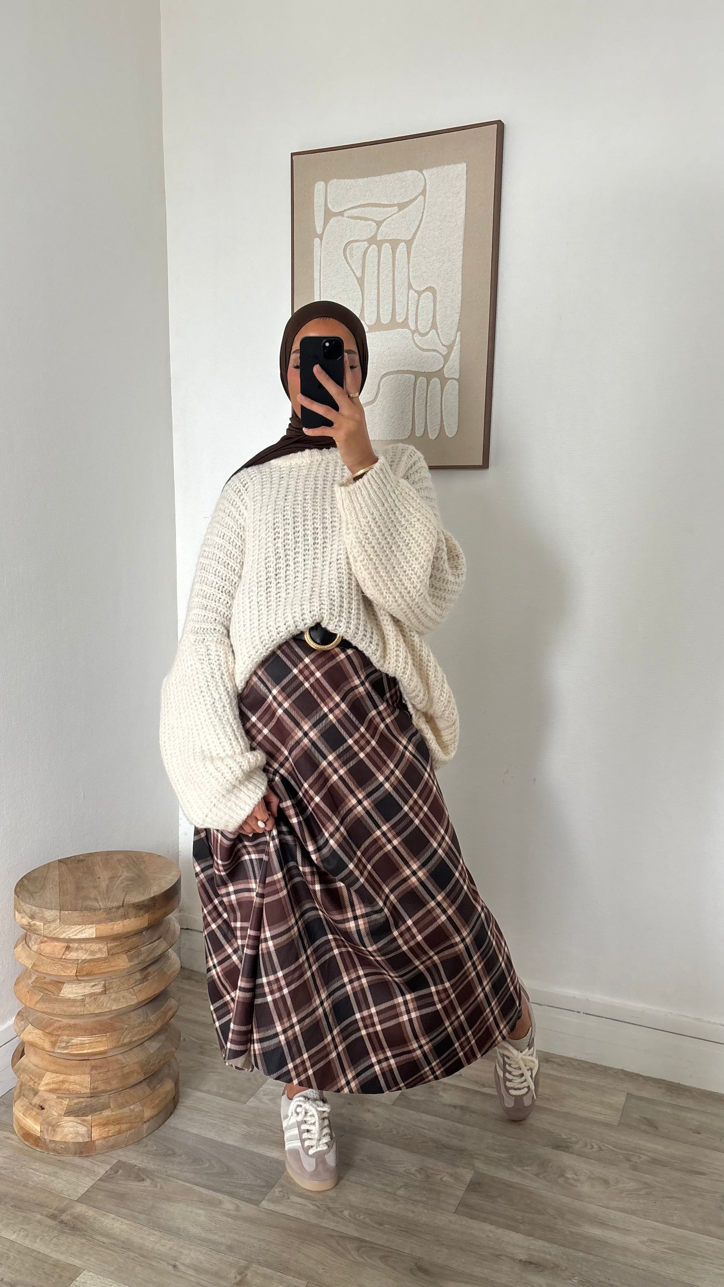 Jupe à carreau ceinturé