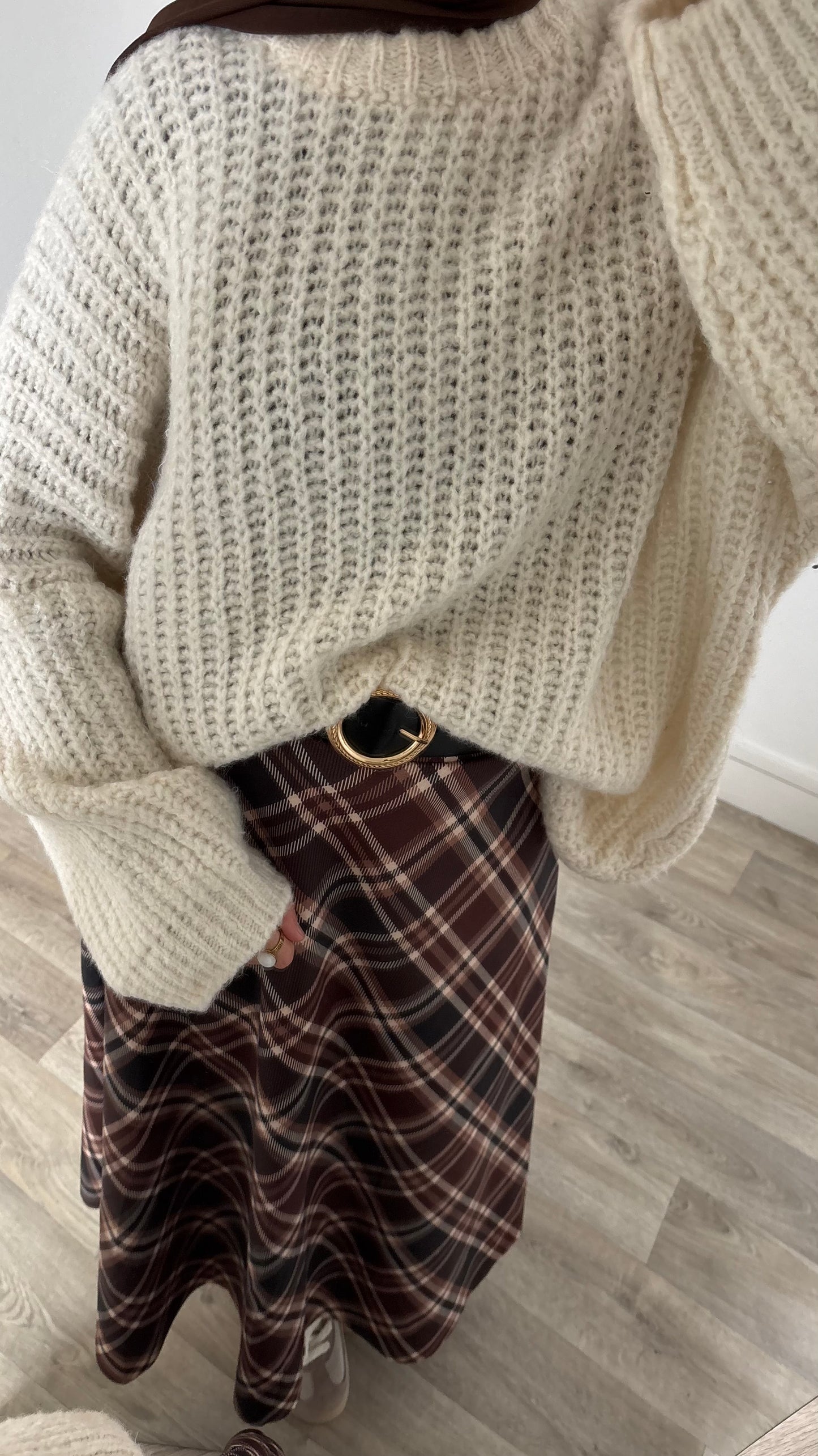 Jupe à carreau ceinturé