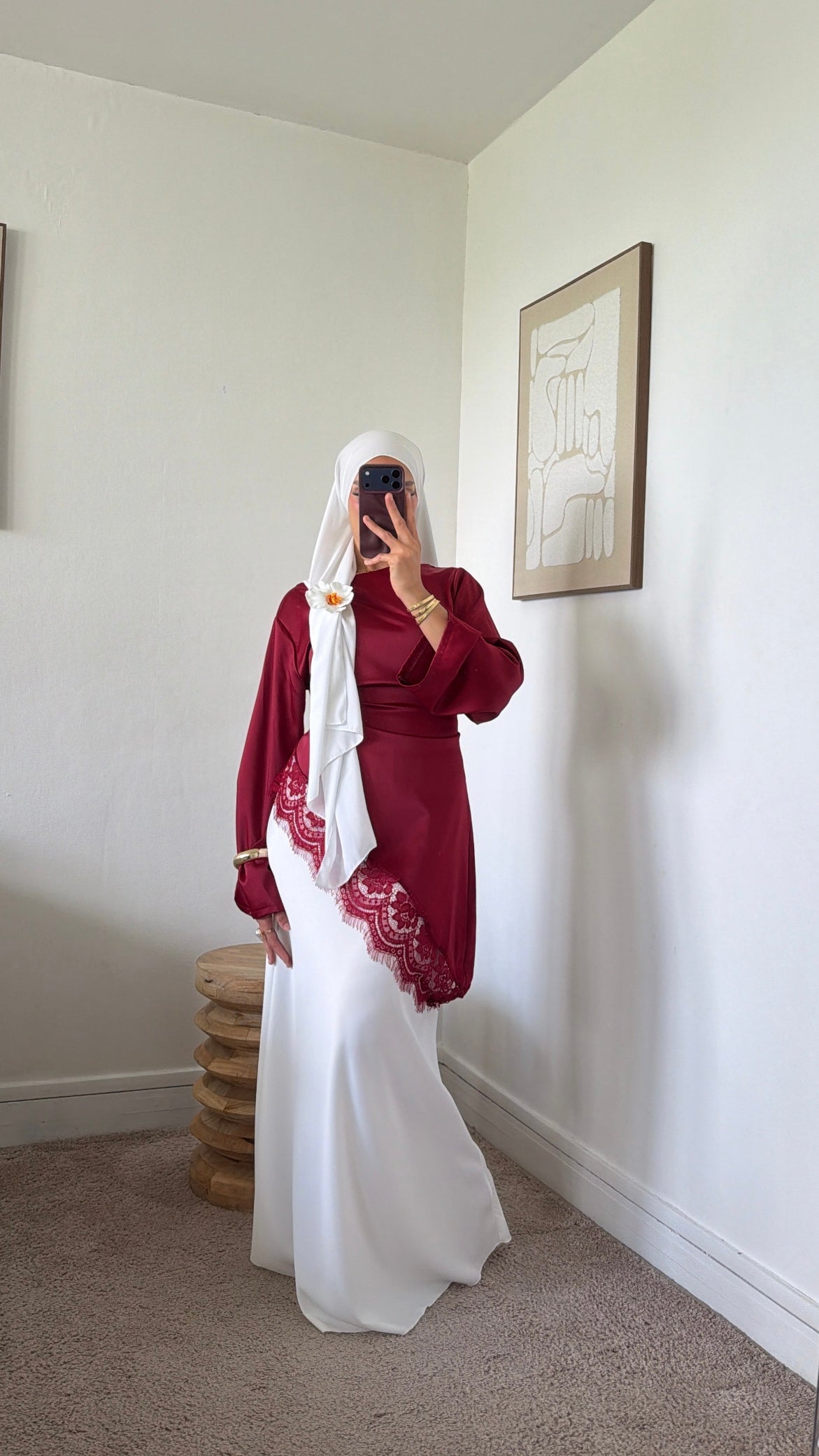 Haut ajustable satinée long