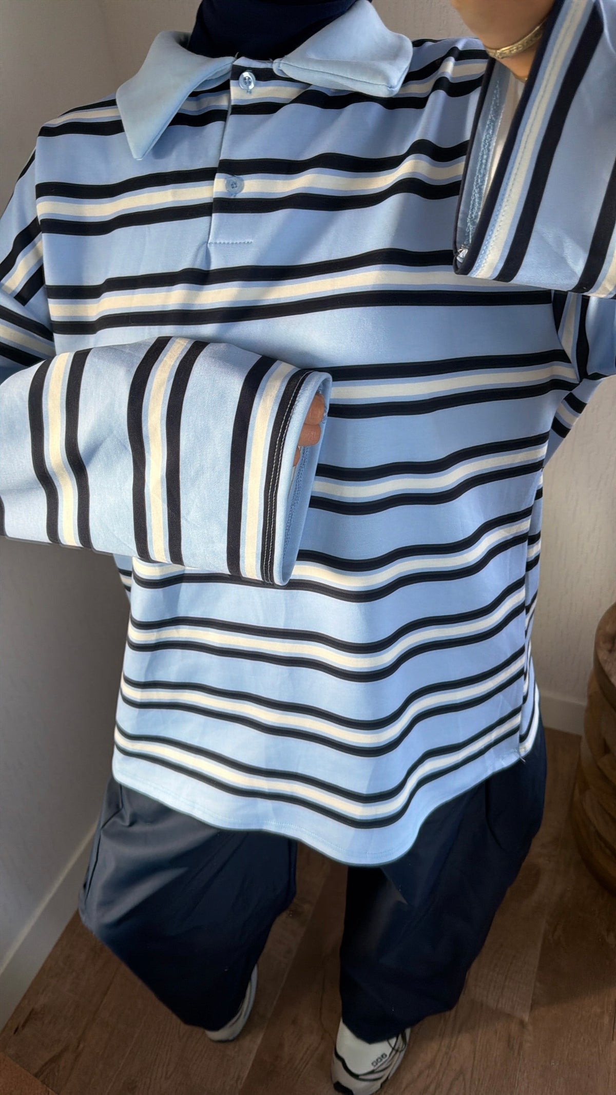 Polo rayée bleu