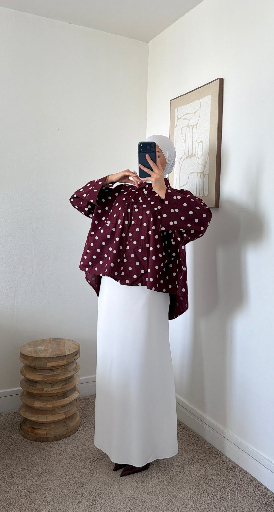 Chemise ample à pois