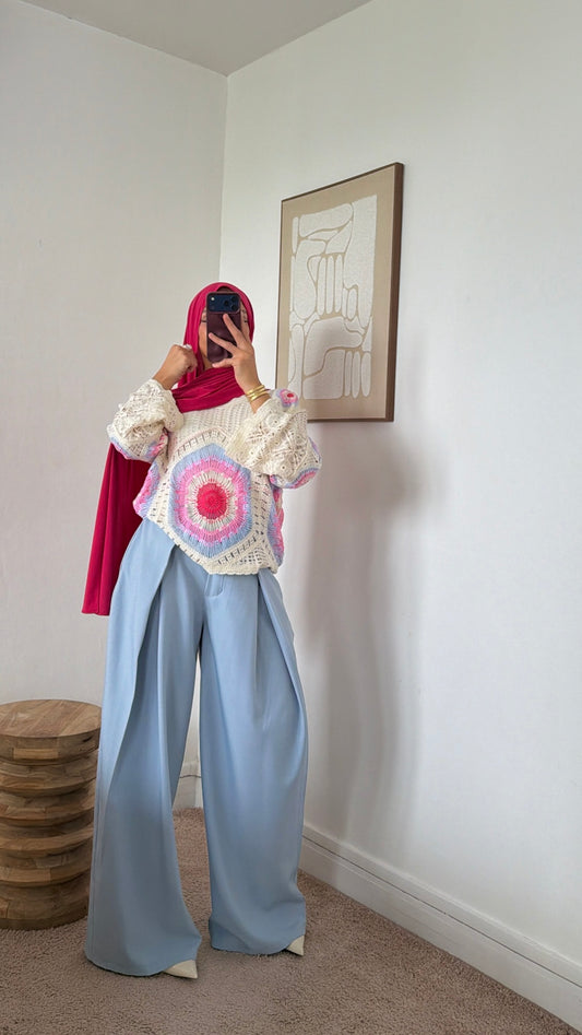 Pull en crochet coupe droite