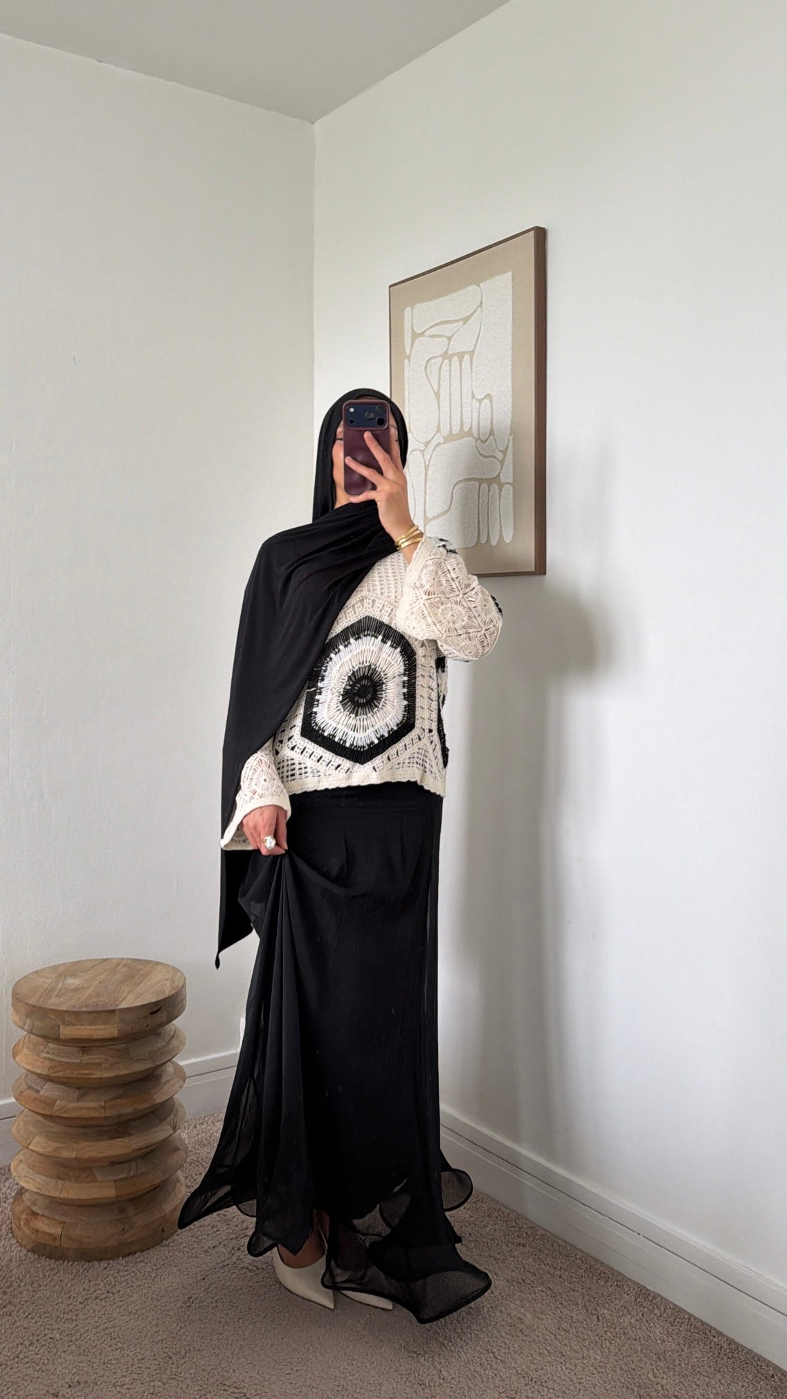 Pull en crochet coupe droite