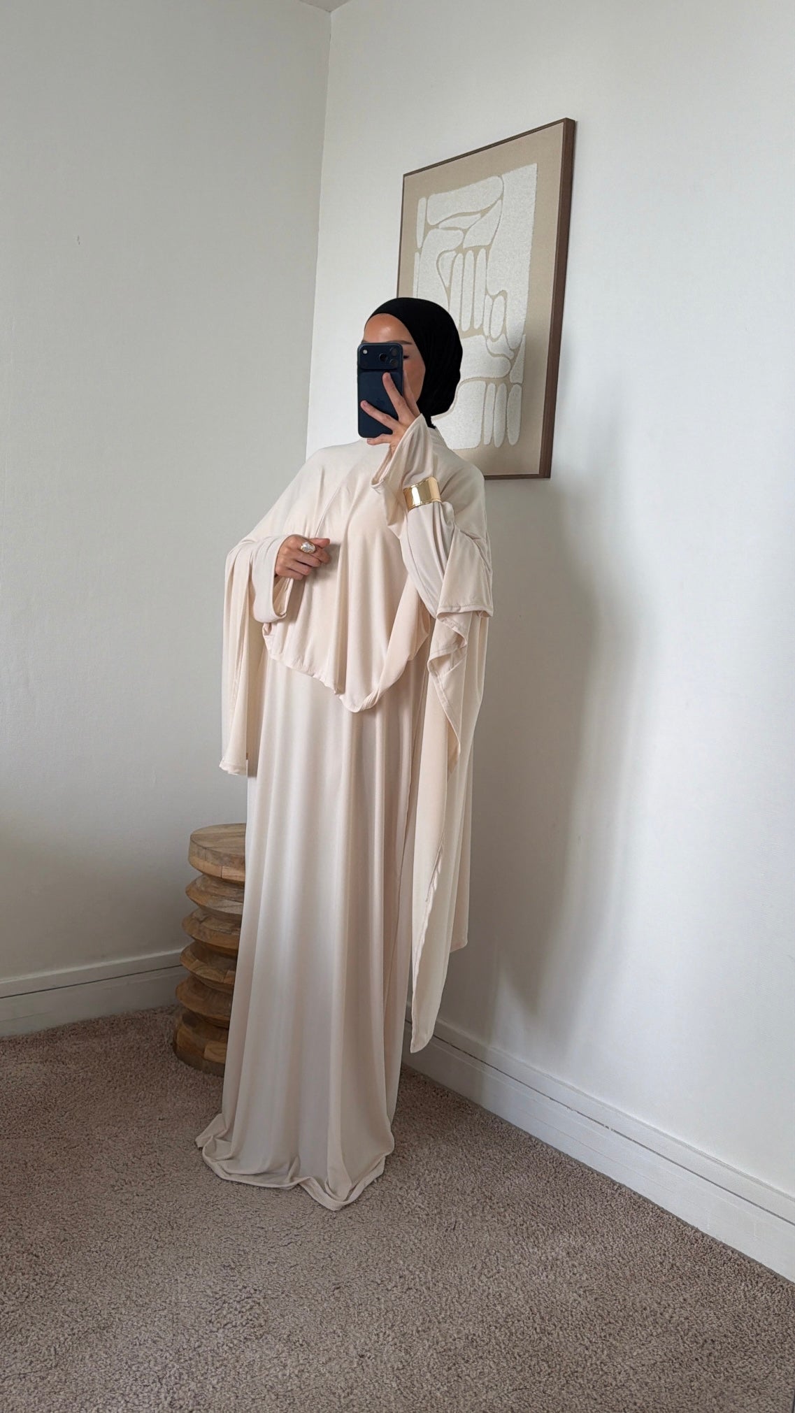 Abaya col montant + cape