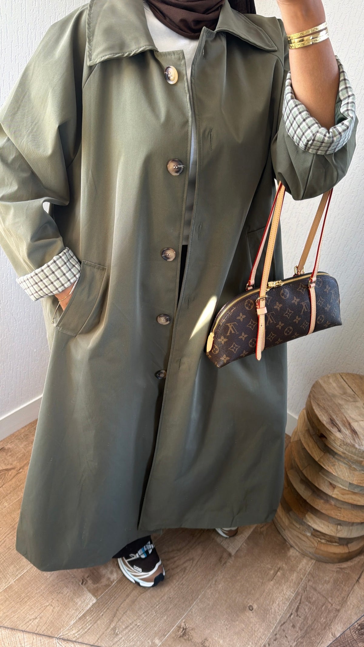 Manteau poignets retournables
