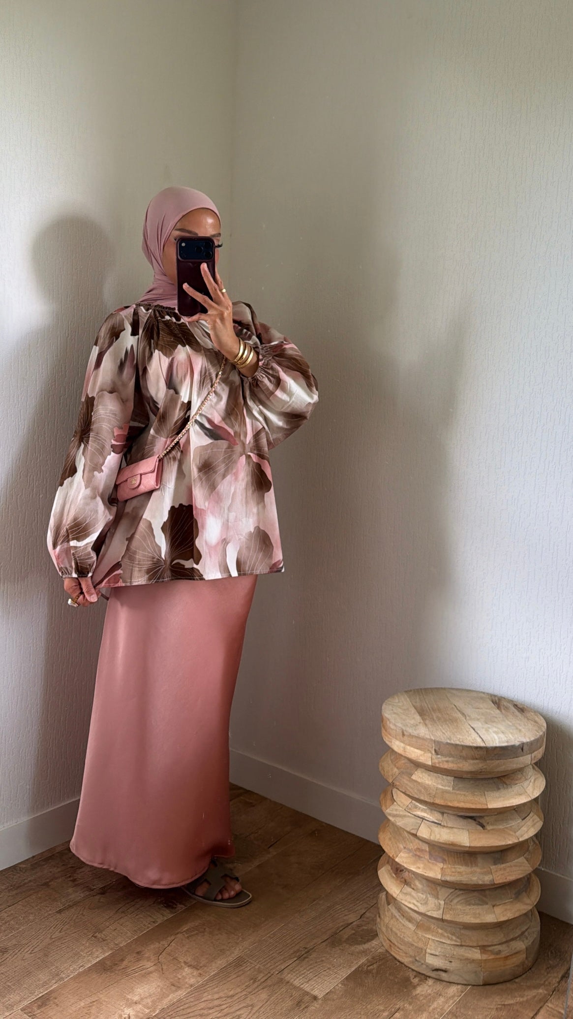 Blouse manches bouffantes fleurie