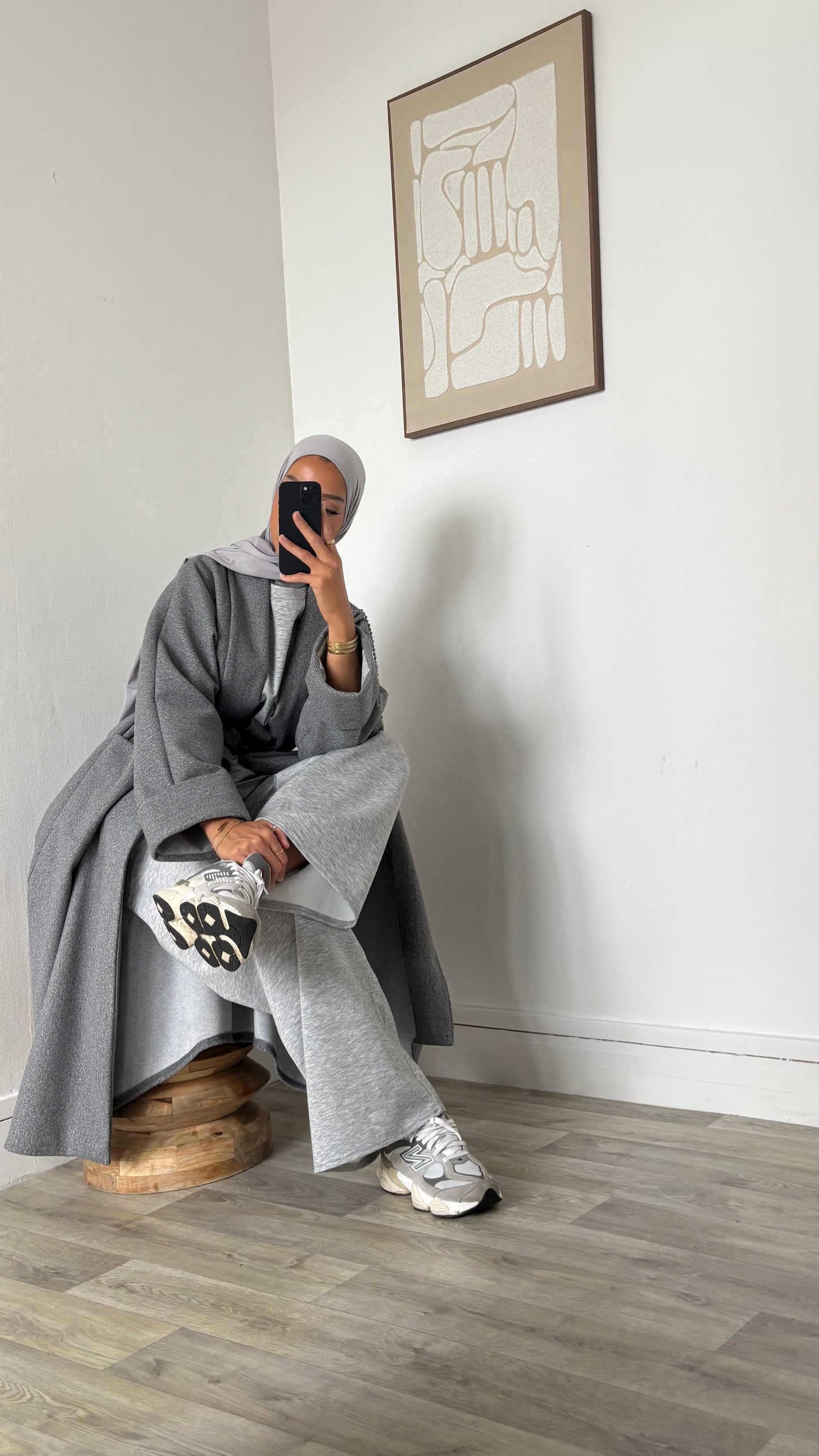 Manteau à manches ourlées