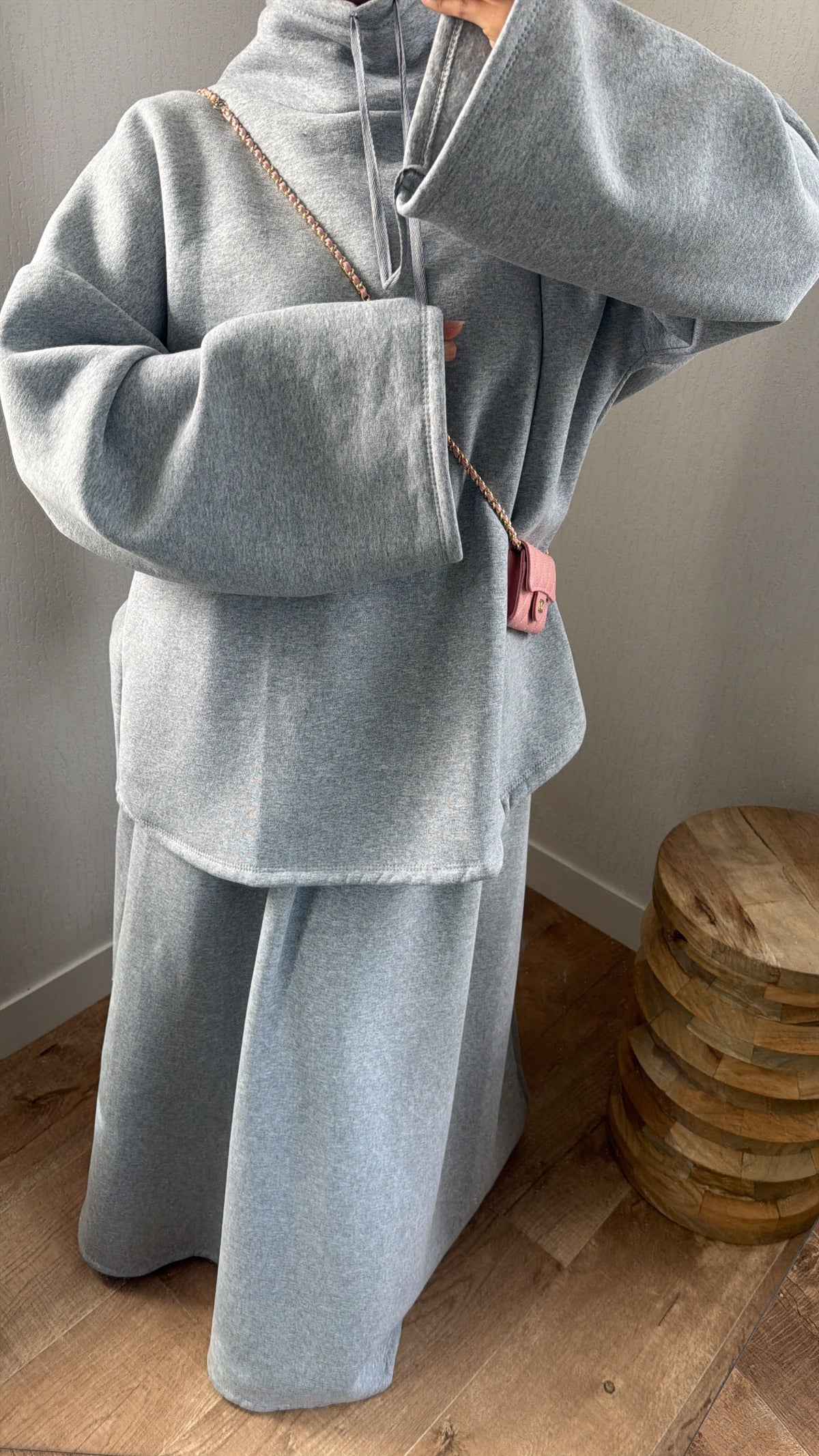 Ensemble jupe molletonné à poches