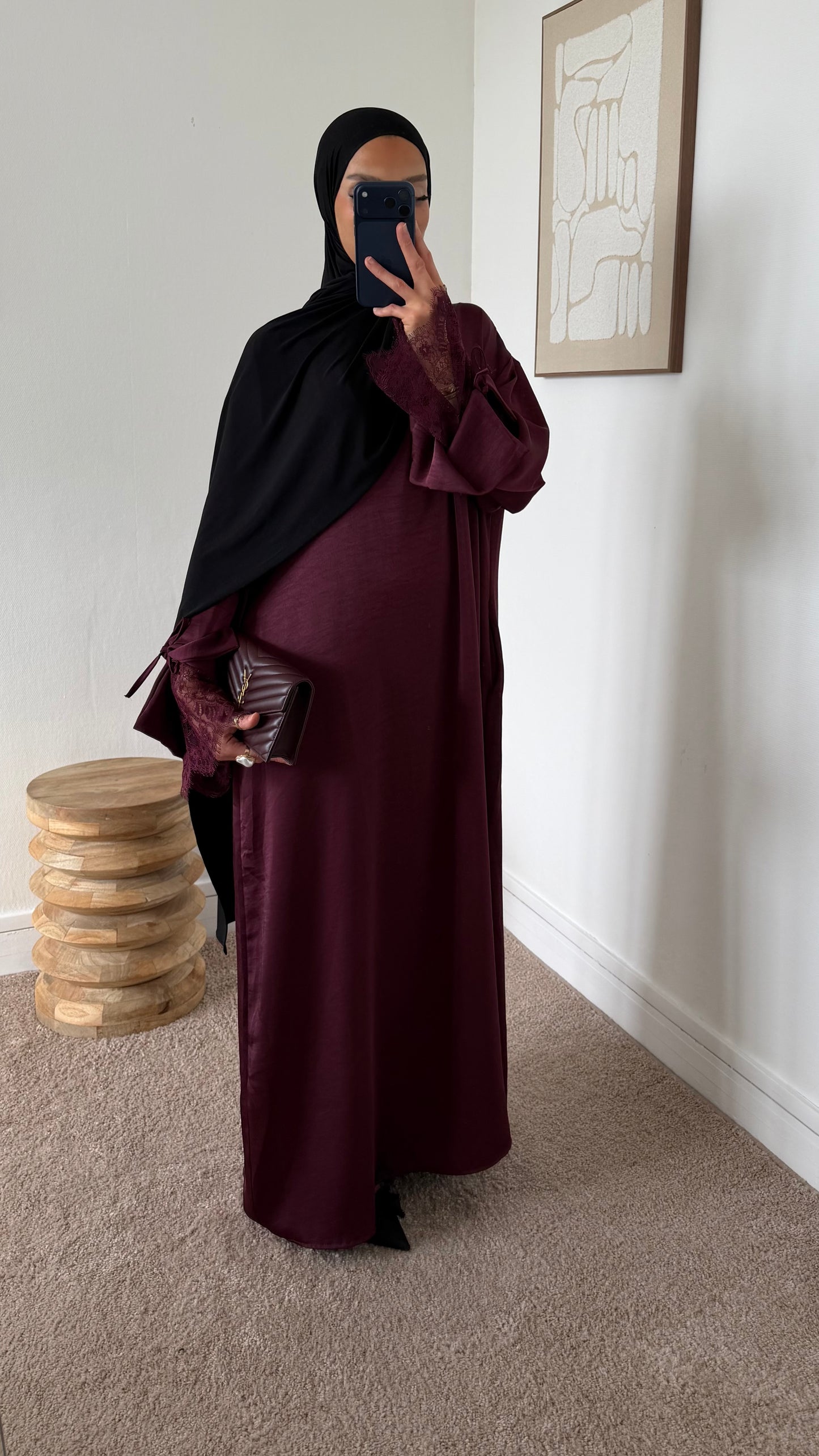 Abaya détail dentelé
