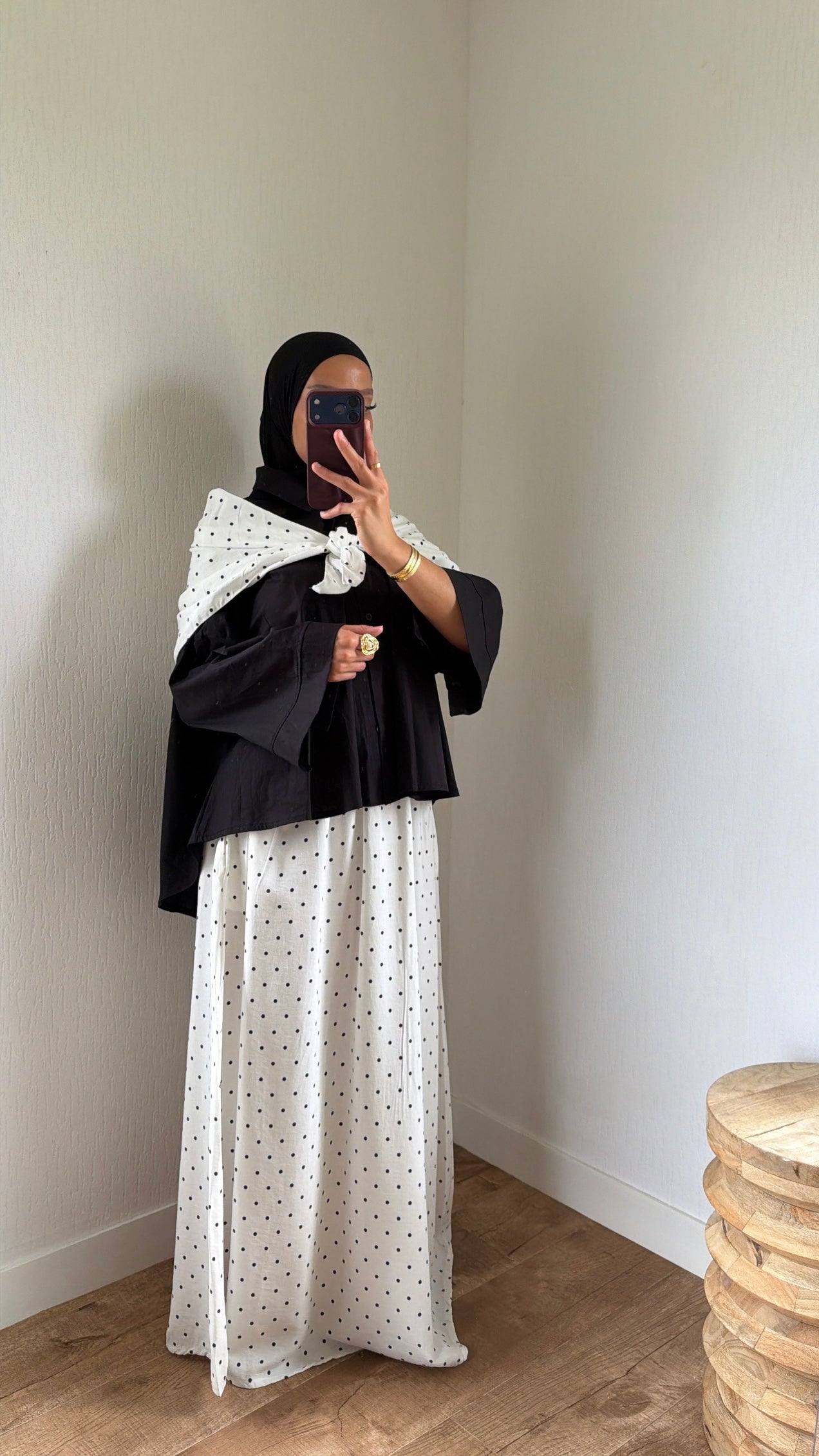 Jupe + foulard à pois