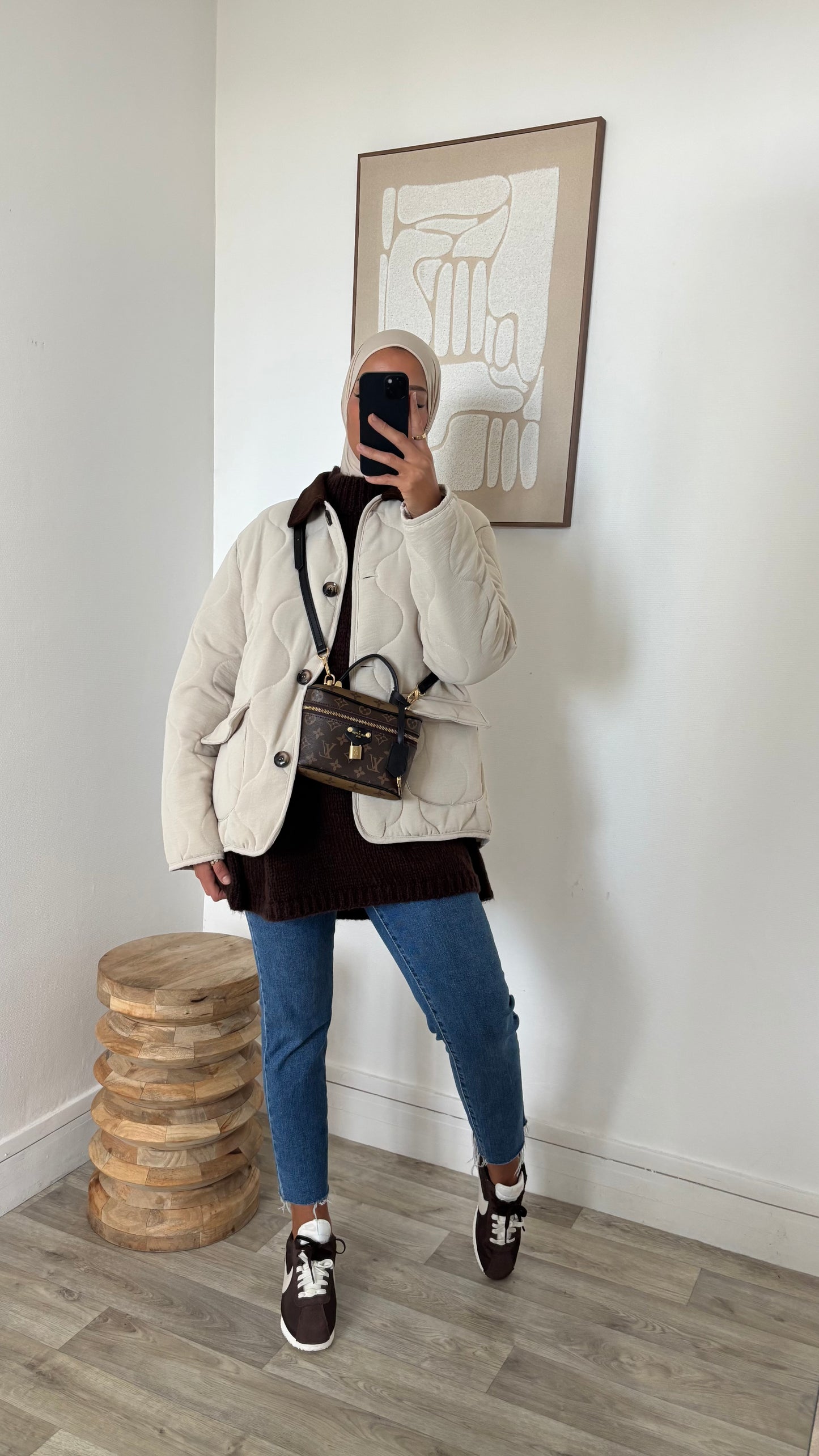 Veste matelassé col velours