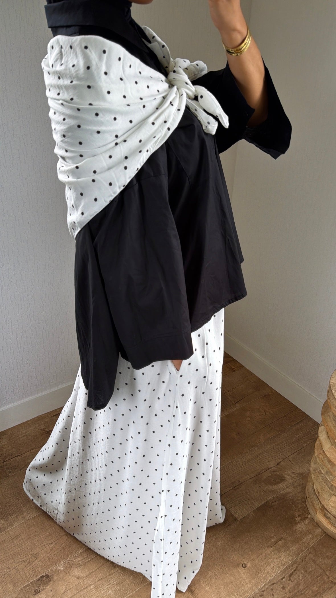 Jupe + foulard à pois