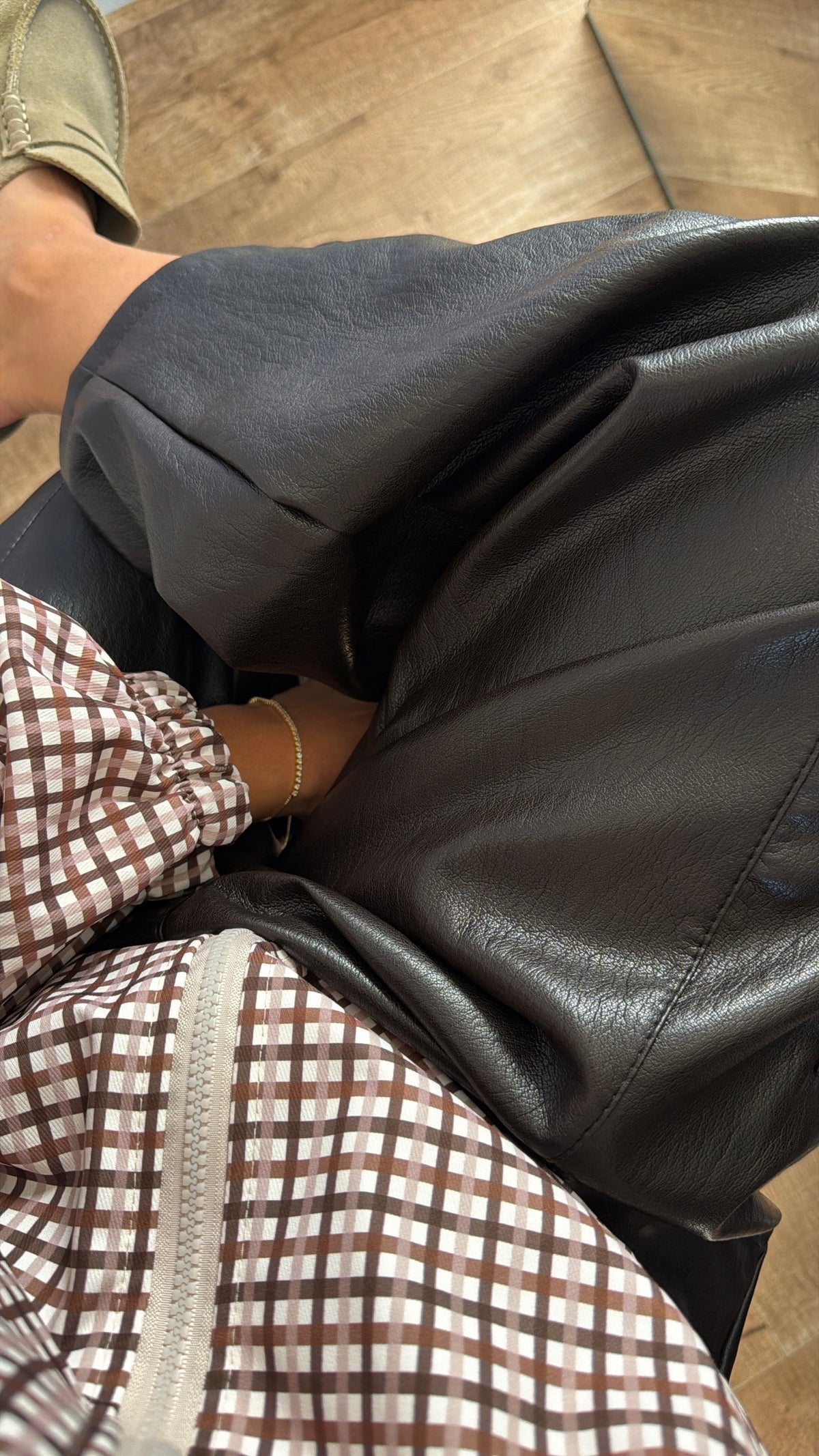Veste a carreaux effet imper