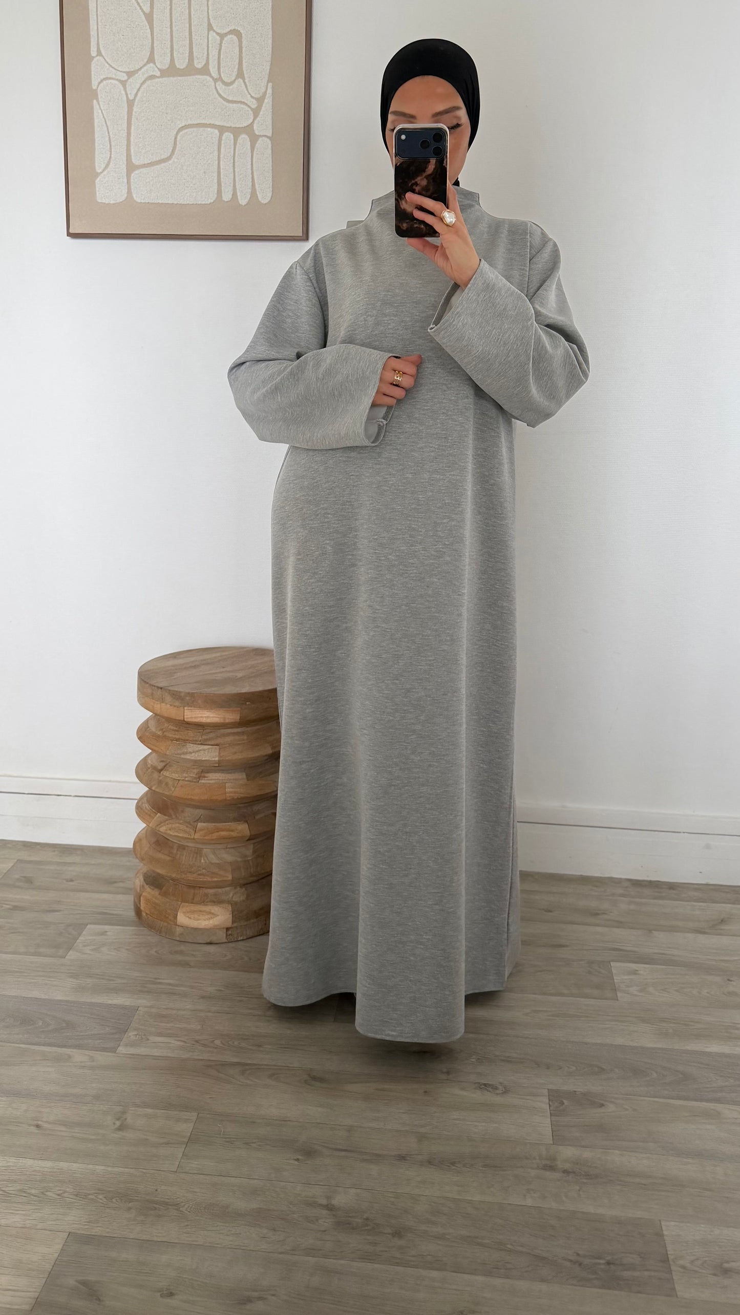 Abaya col montant