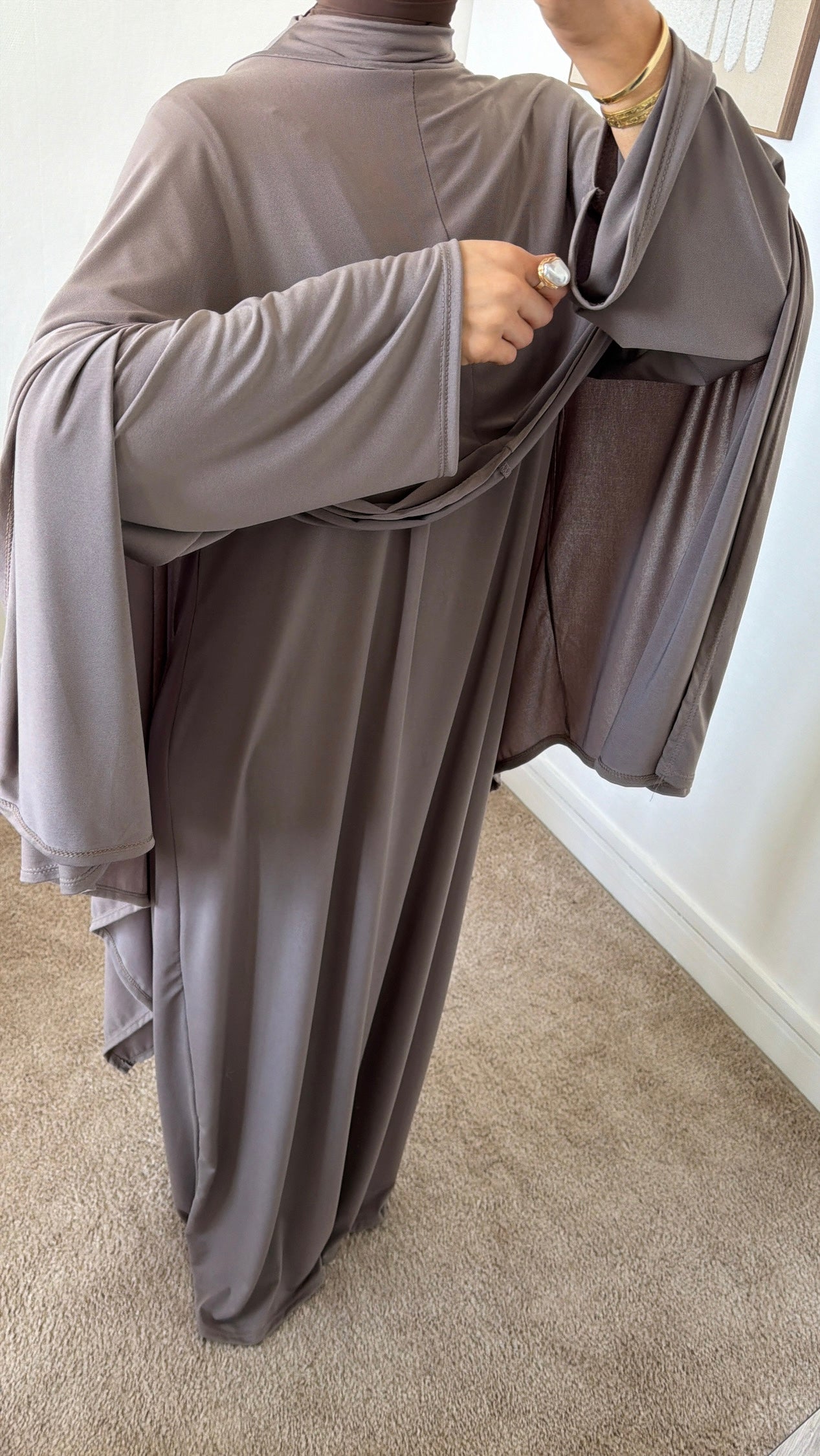 Abaya col montant + cape