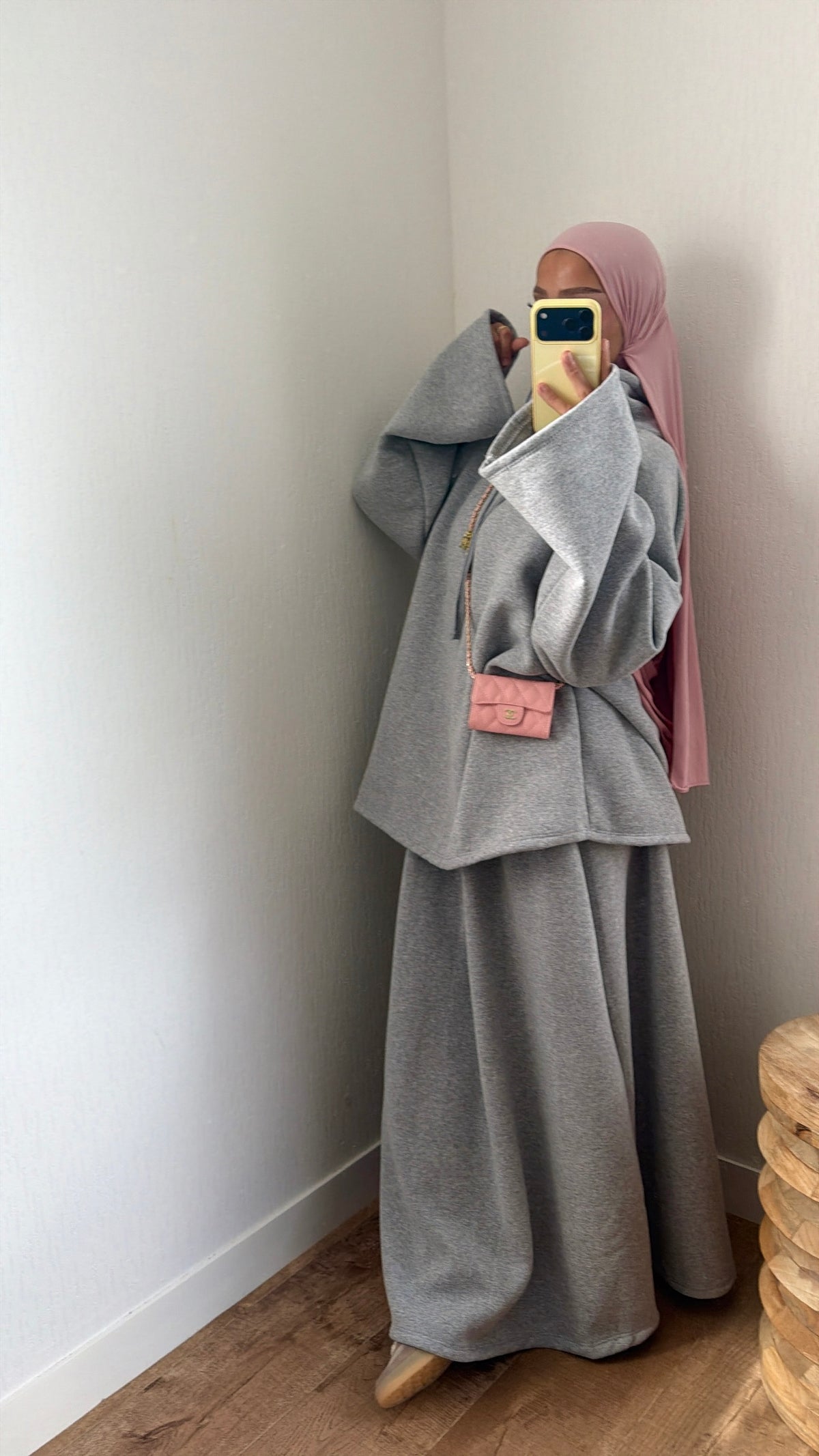 Ensemble jupe molletonné à poches
