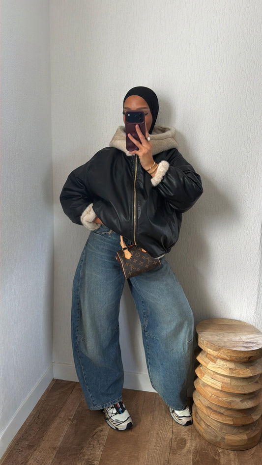 Bomber réversible simili & fourrure