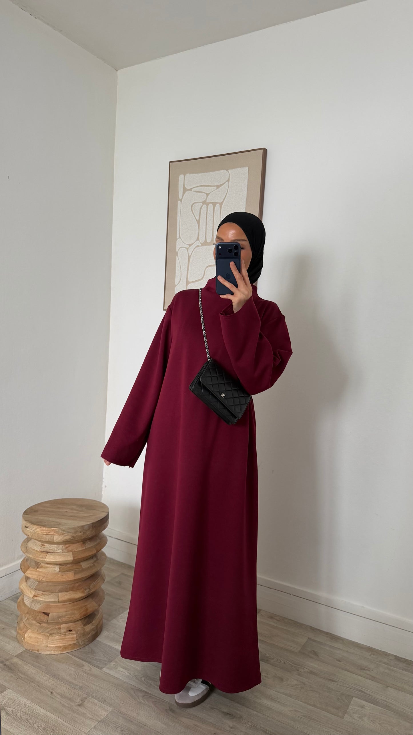 Abaya col montant