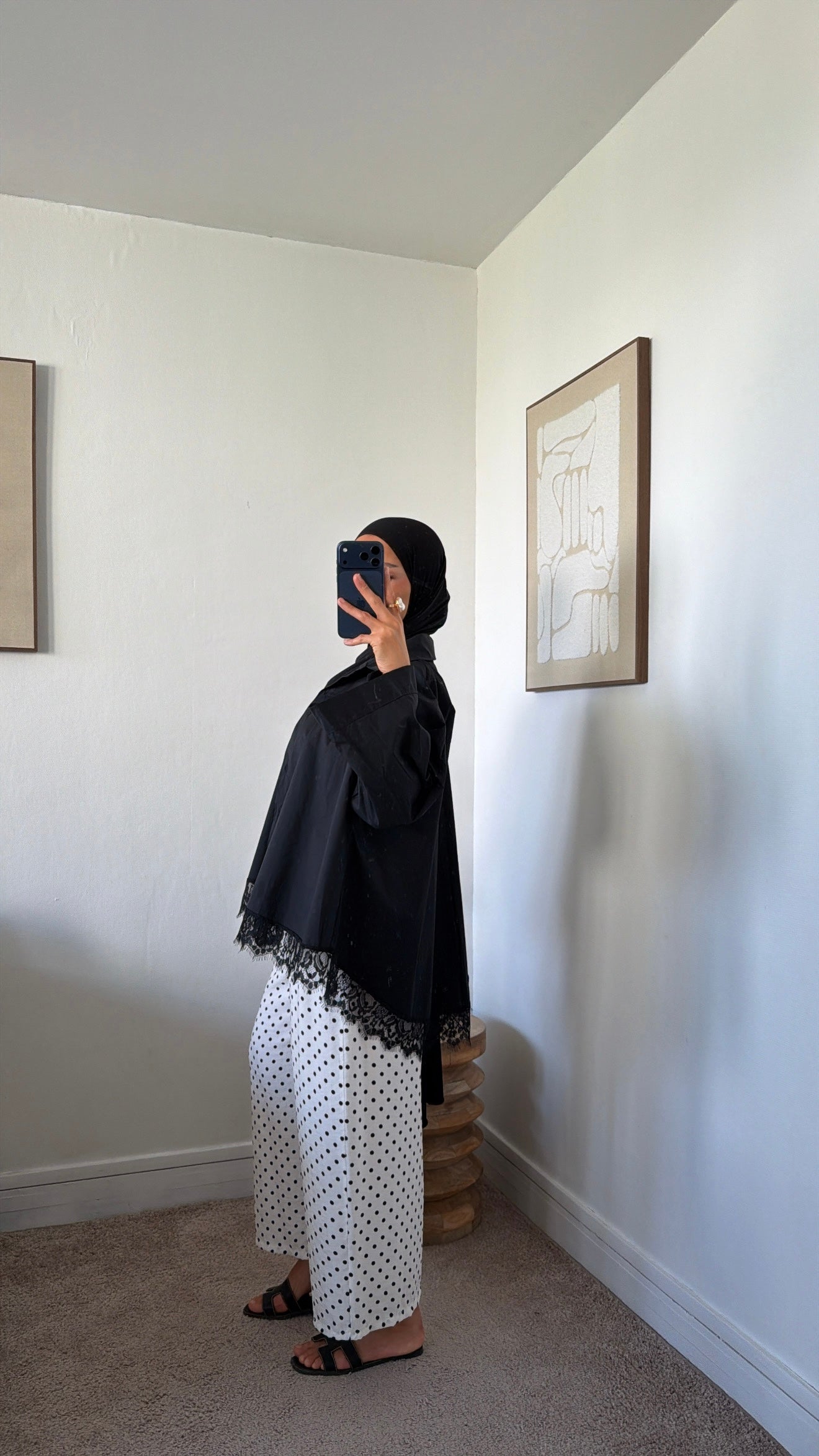 Pantalon fluide à pois