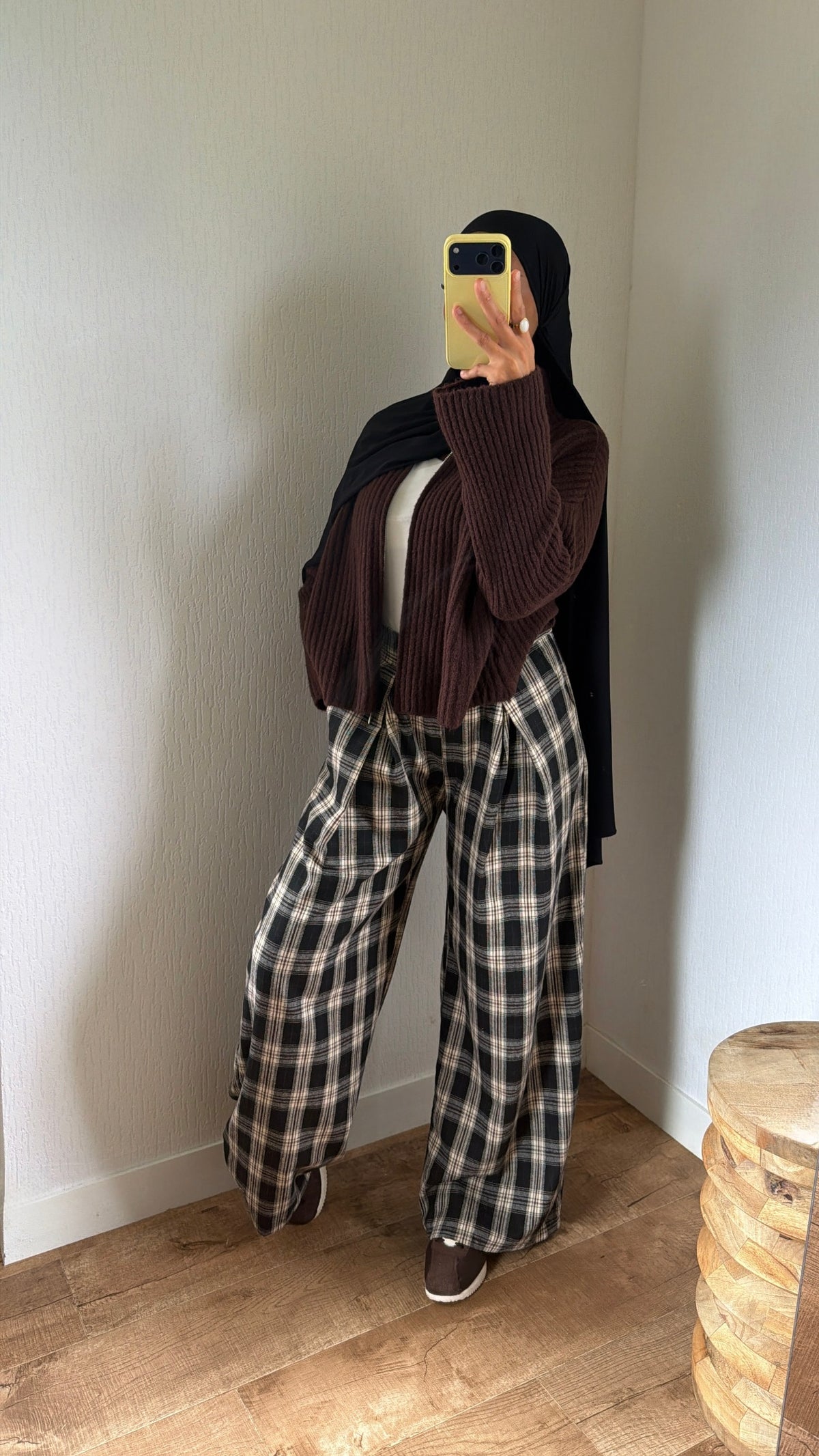 Pantalon à carreaux à poches
