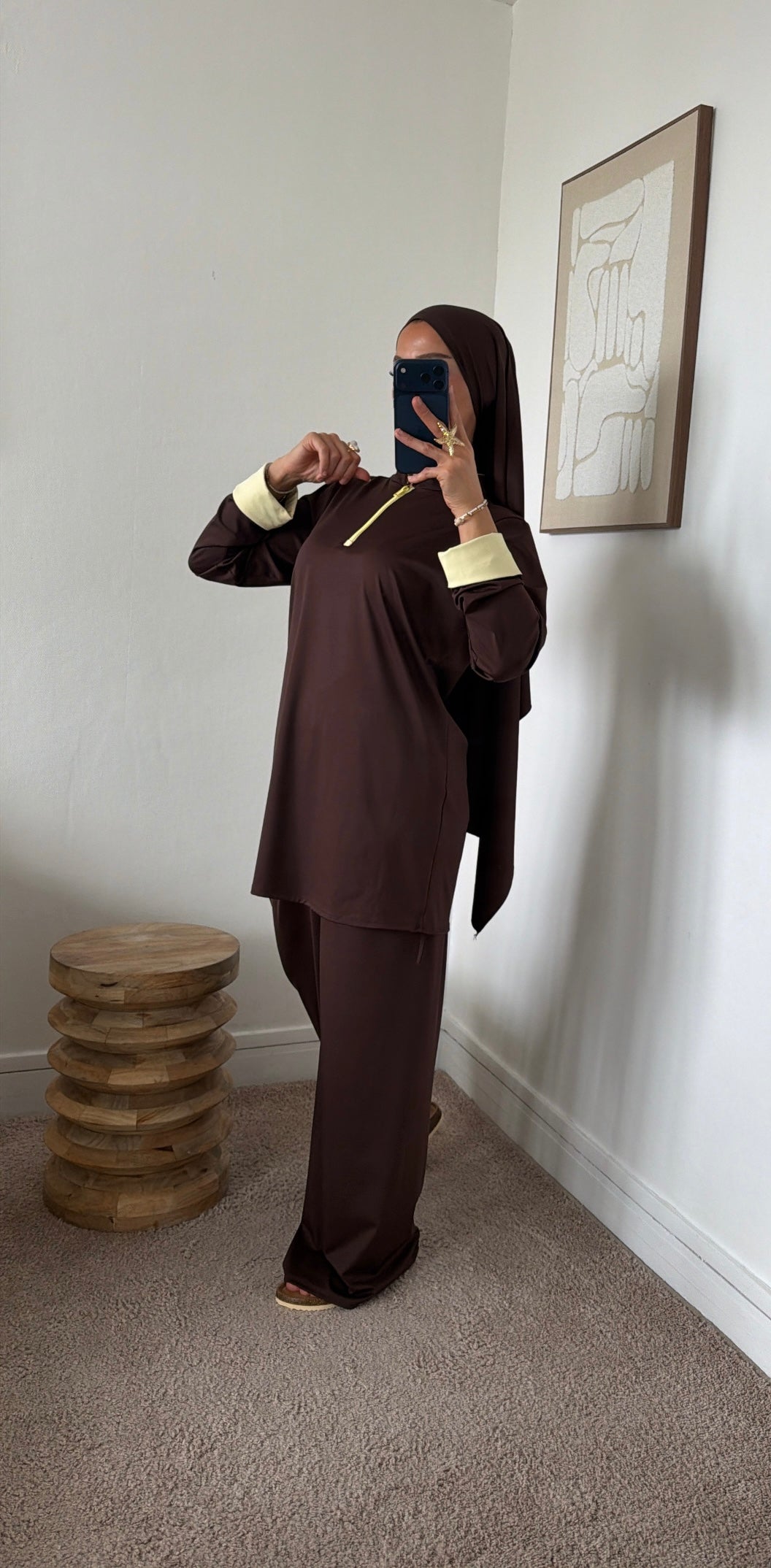 Burkini 3 pièces manche couleur