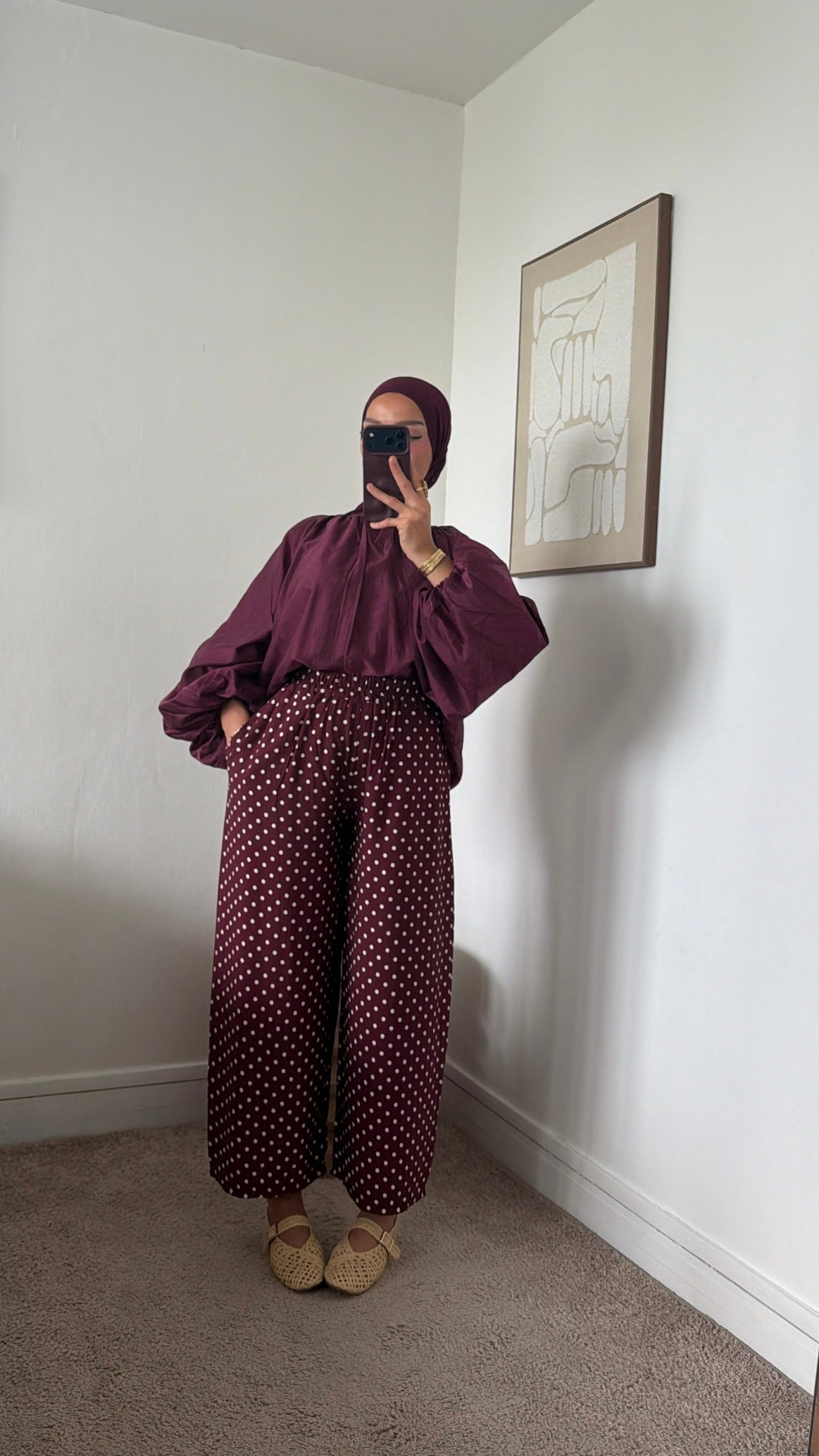 Pantalon fluide à pois