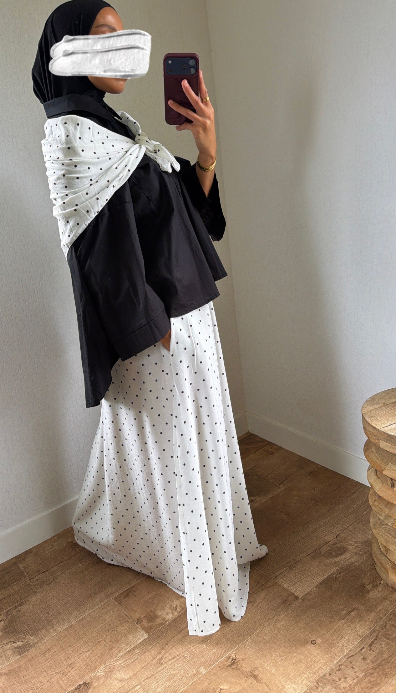 Jupe + foulard à pois