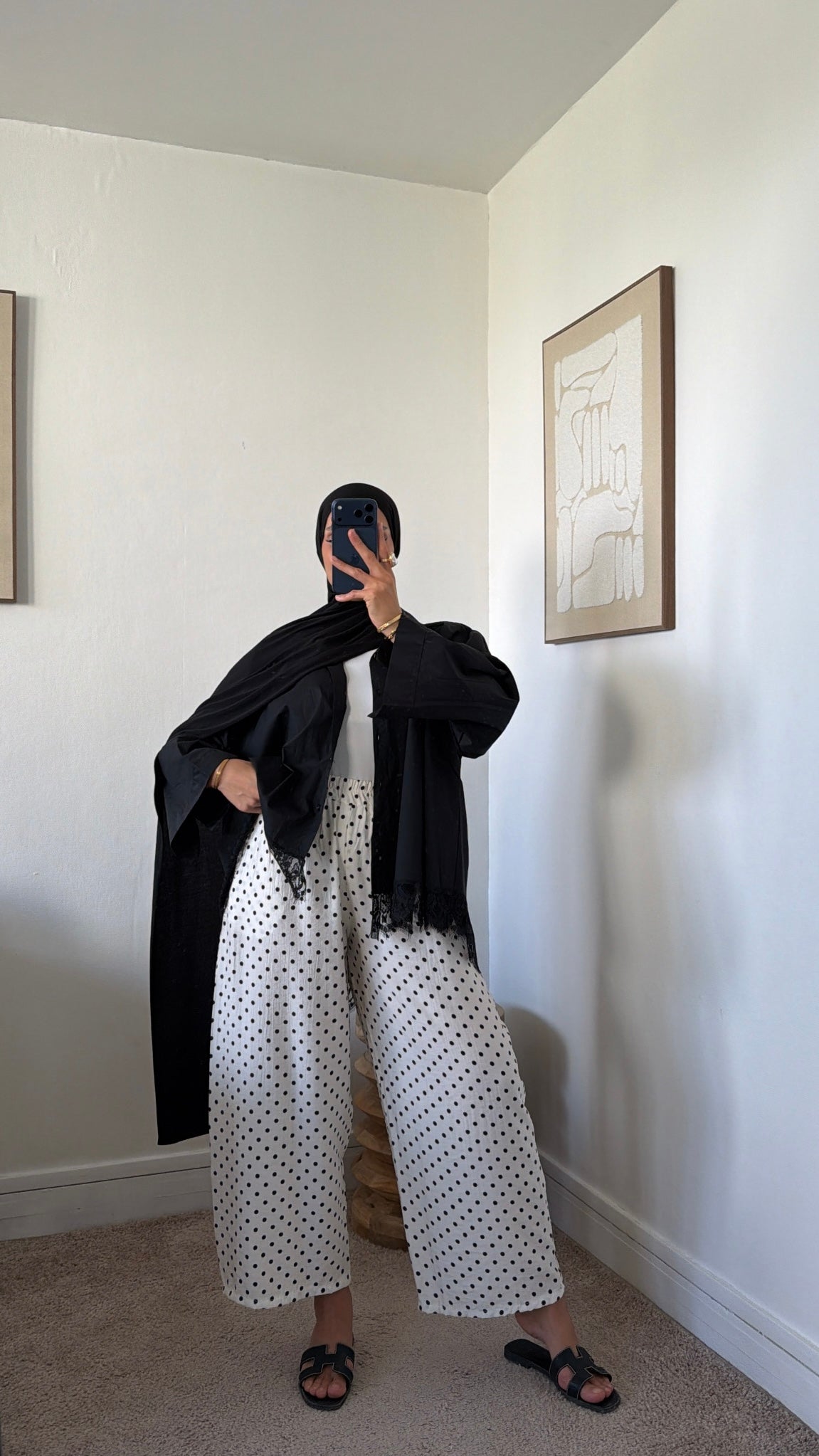 Pantalon fluide à pois