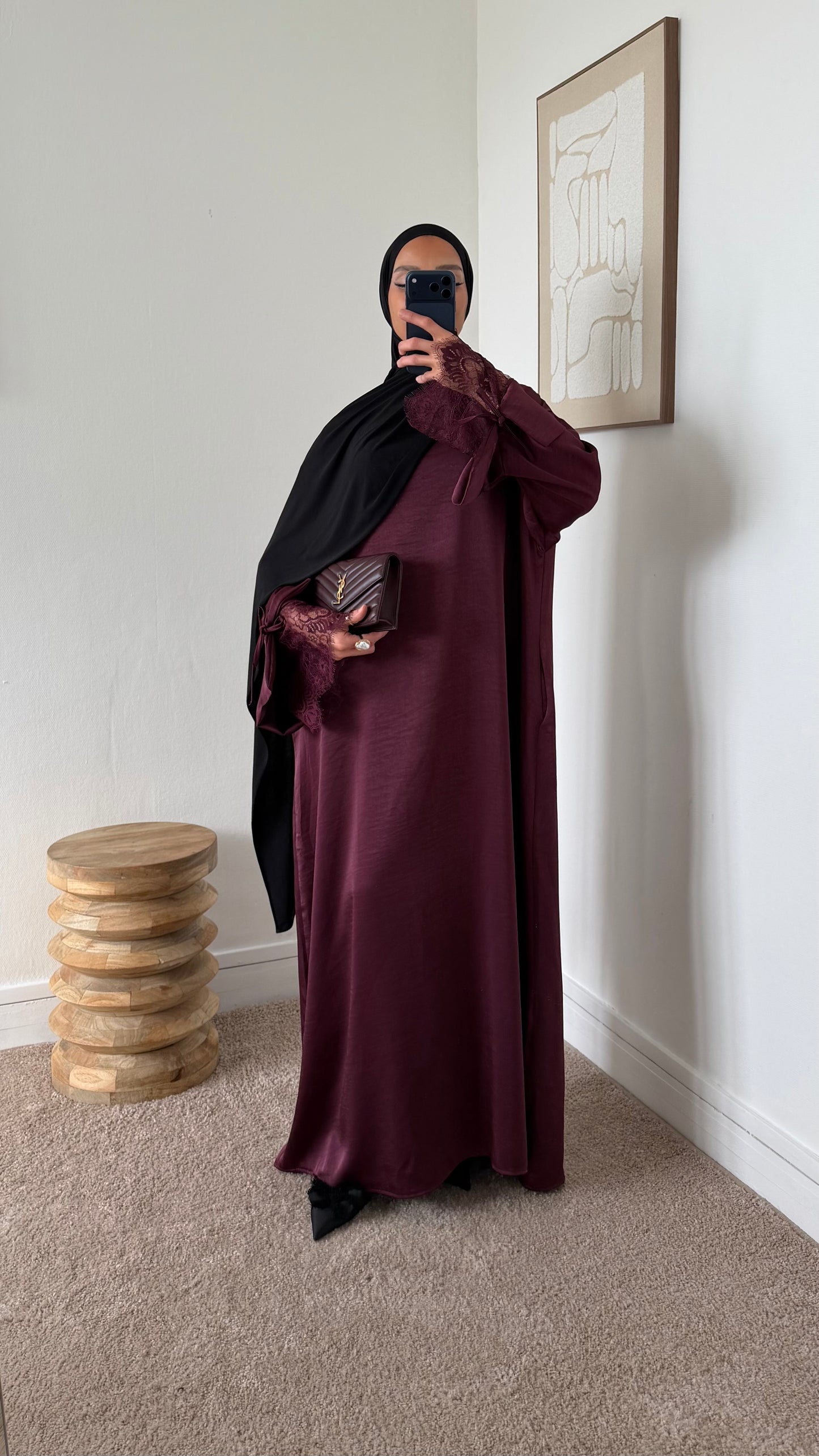Abaya détail dentelé
