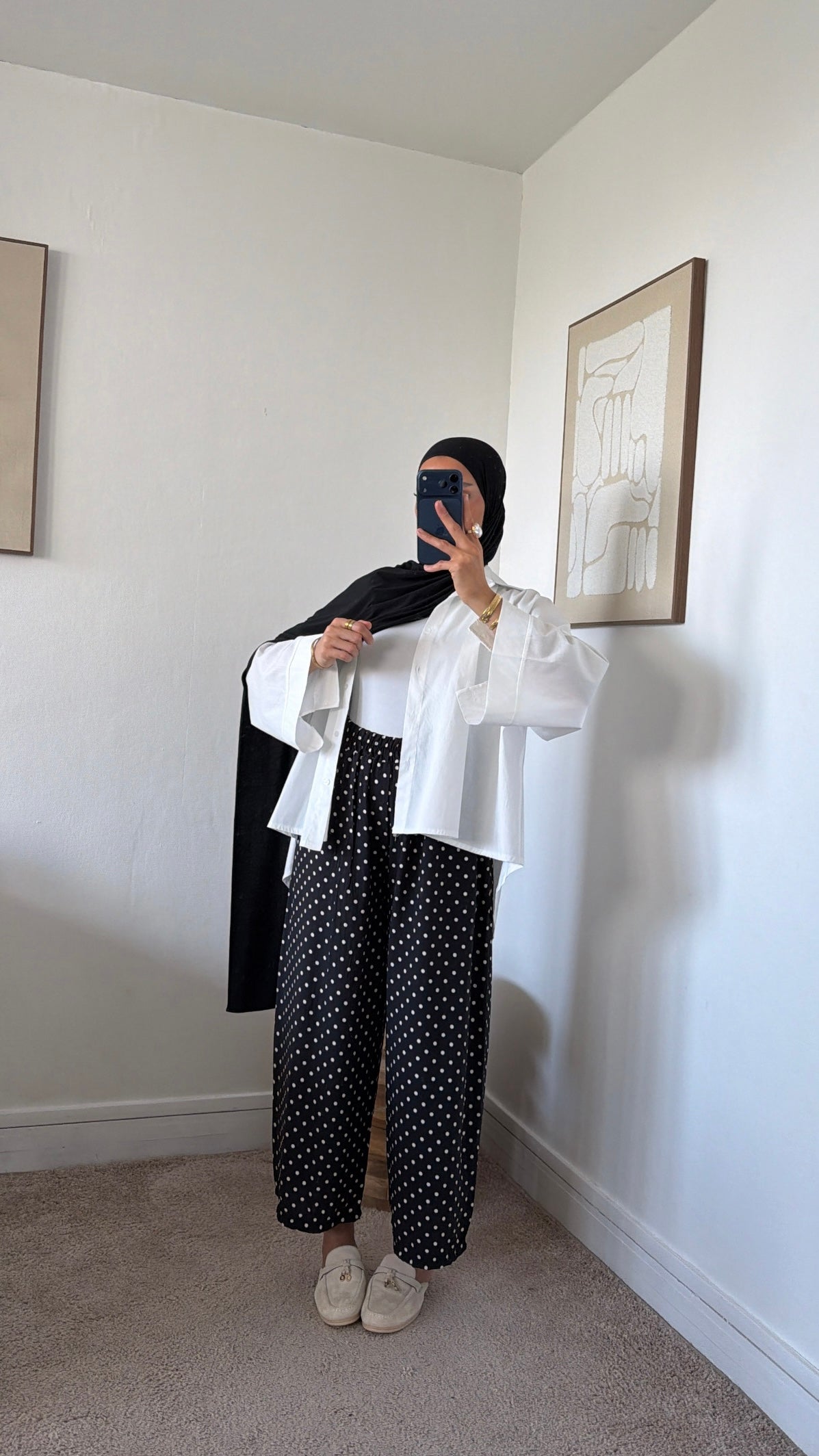 Pantalon fluide à pois