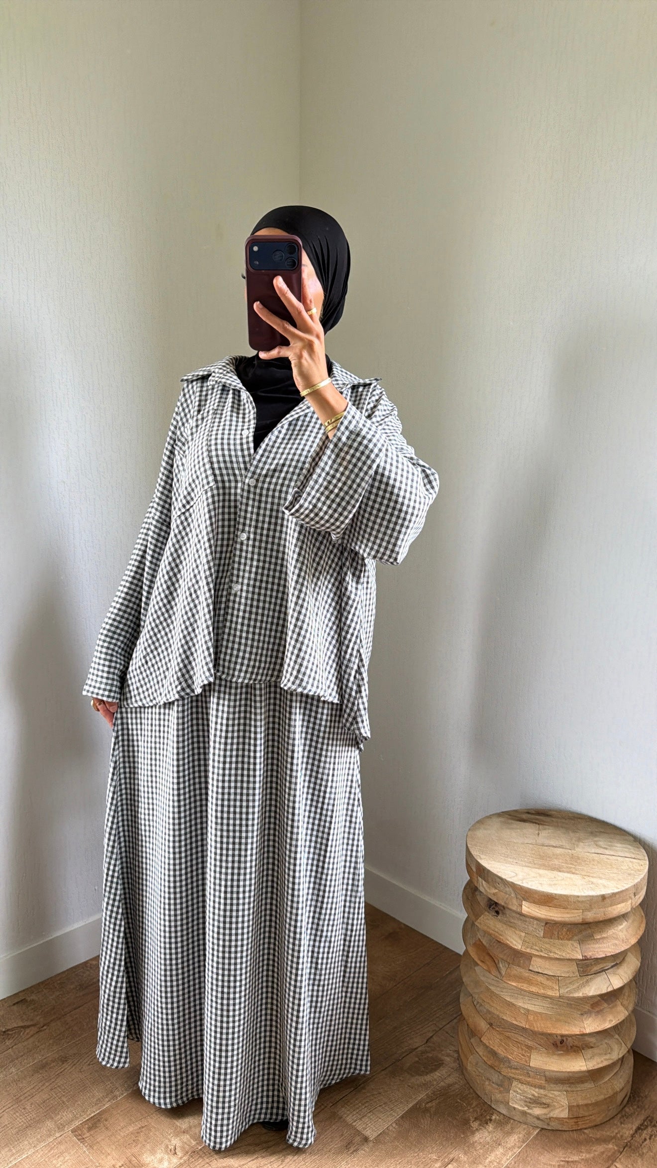 Ensemble jupe chemise ample