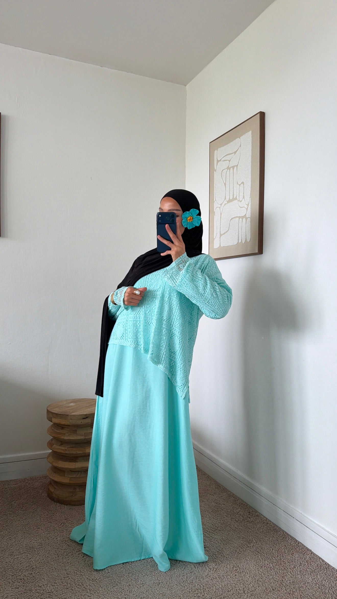 Robe effet lin + haut en crochet