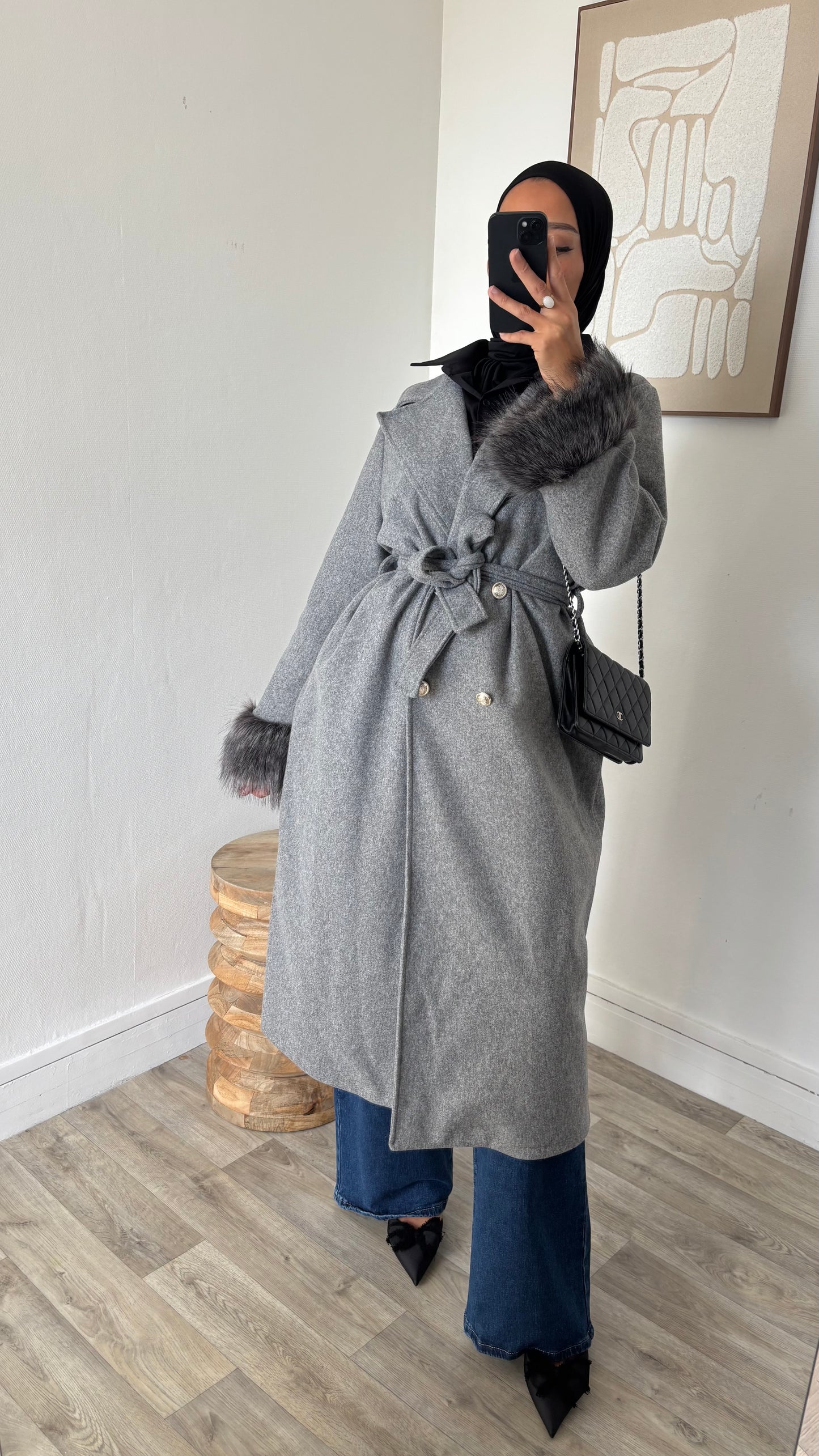 Manteau chic fourrure