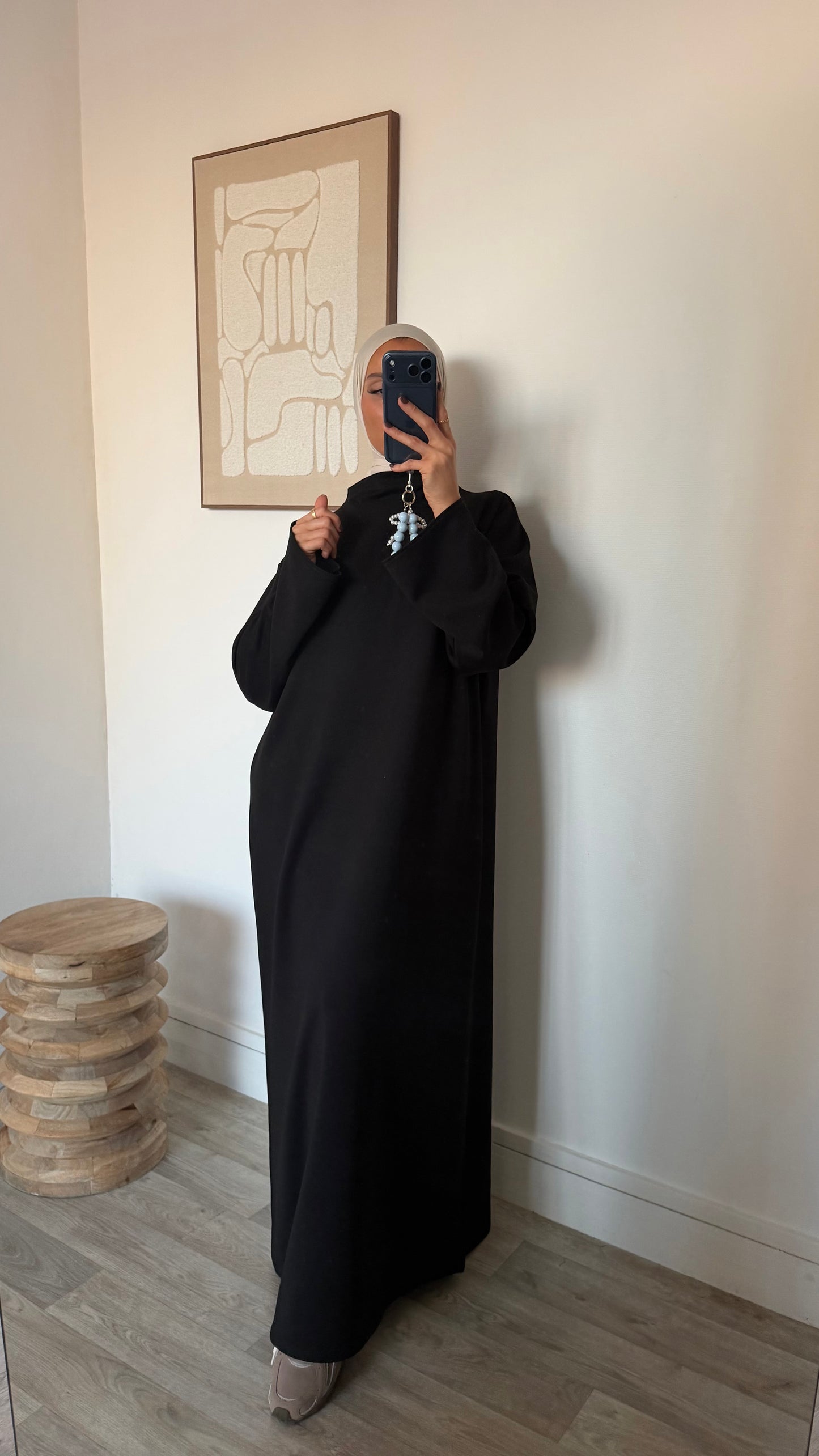 Abaya col montant