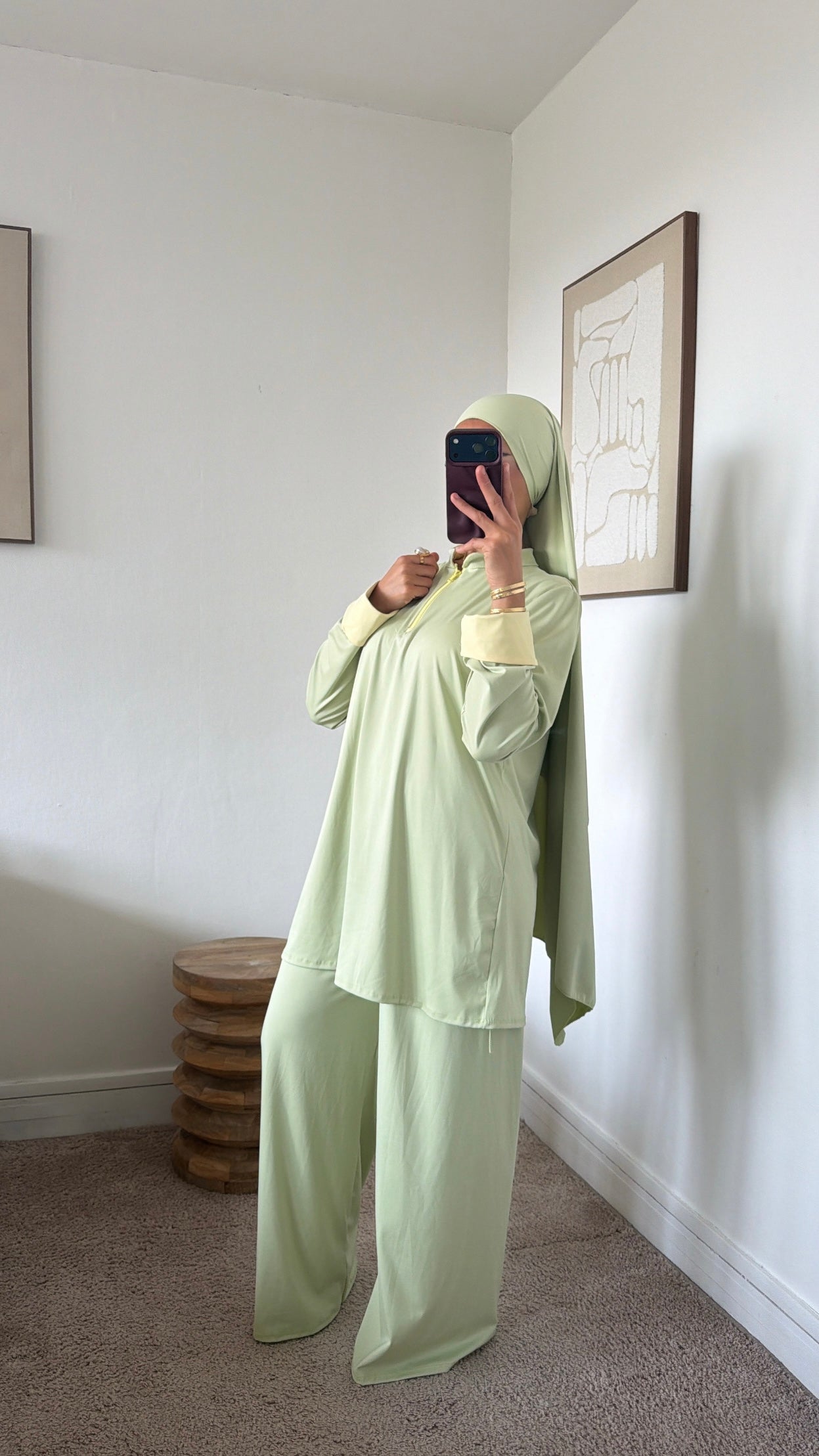 Burkini 3 pièces manche couleur