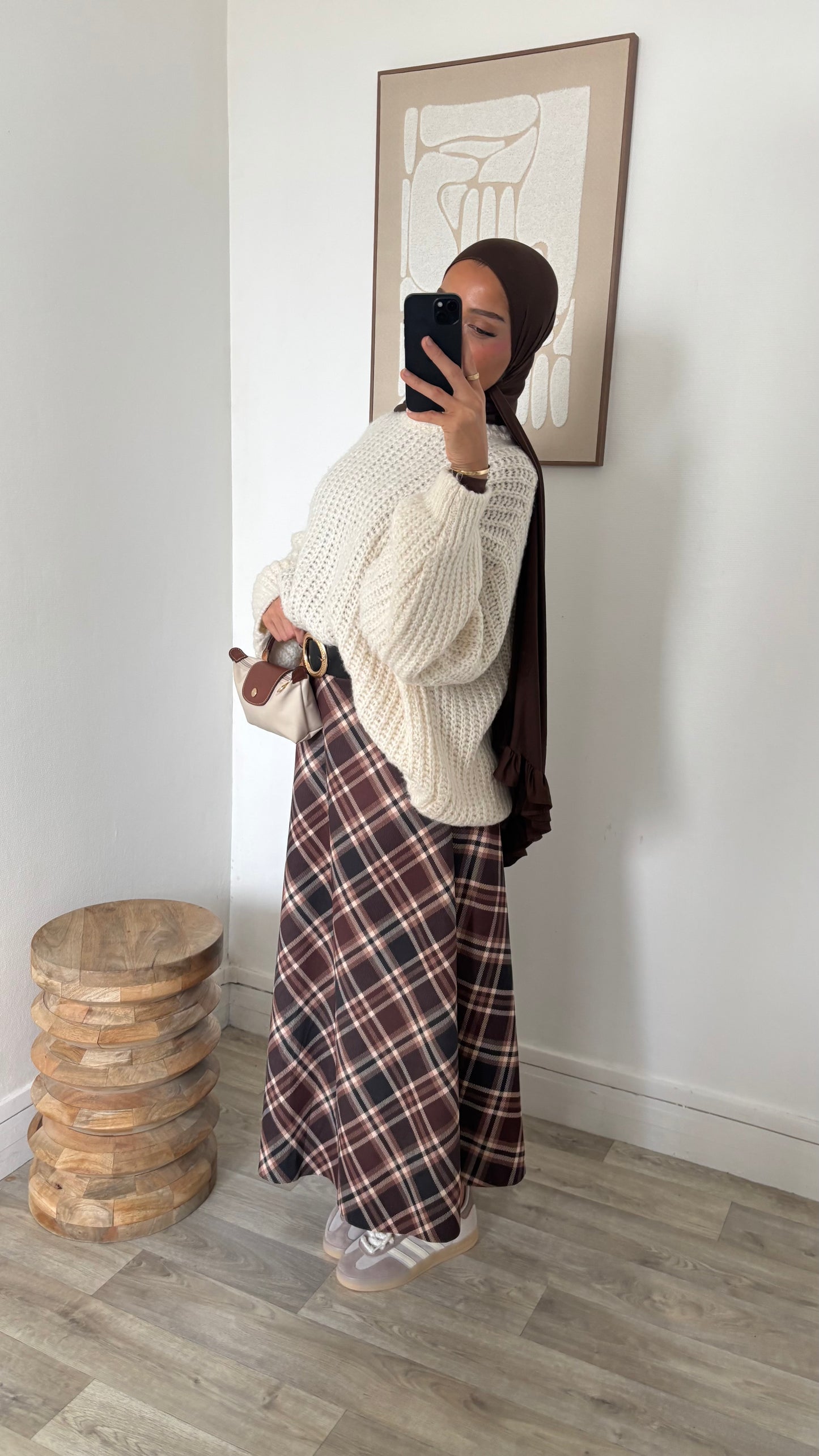 Jupe à carreau ceinturé