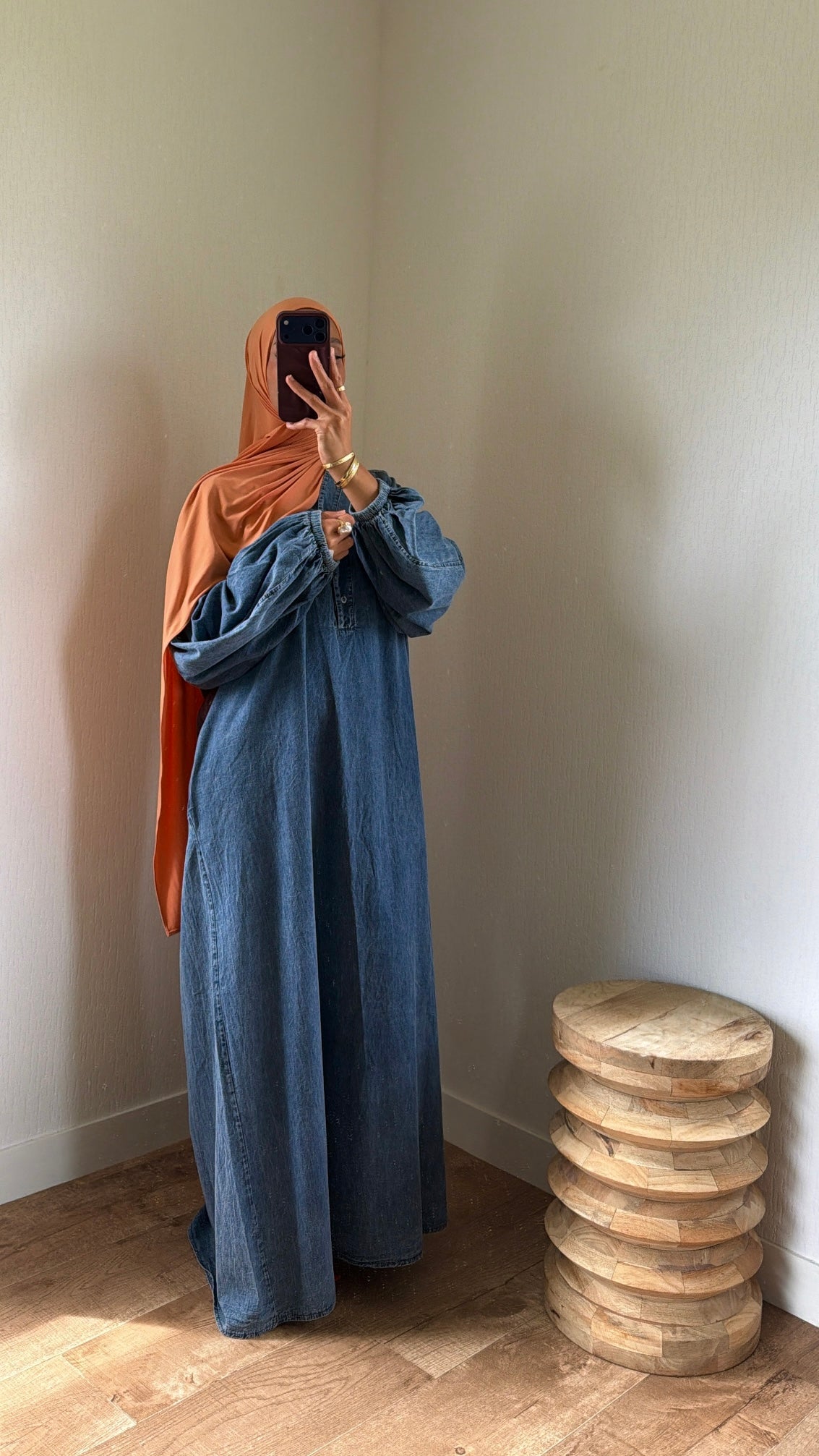 Robe effet jeans à poches