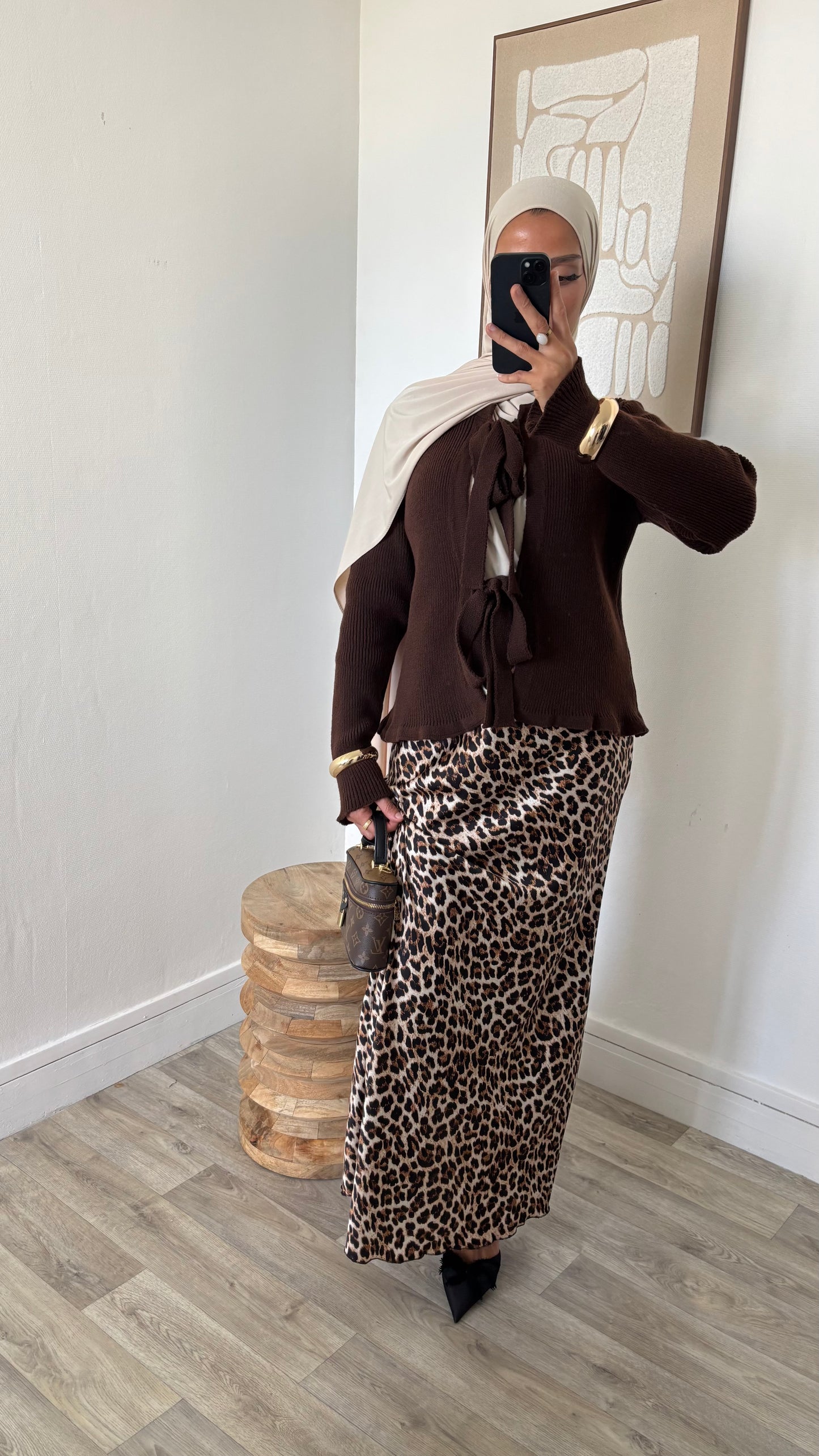 Cardigan en maille à noeuds