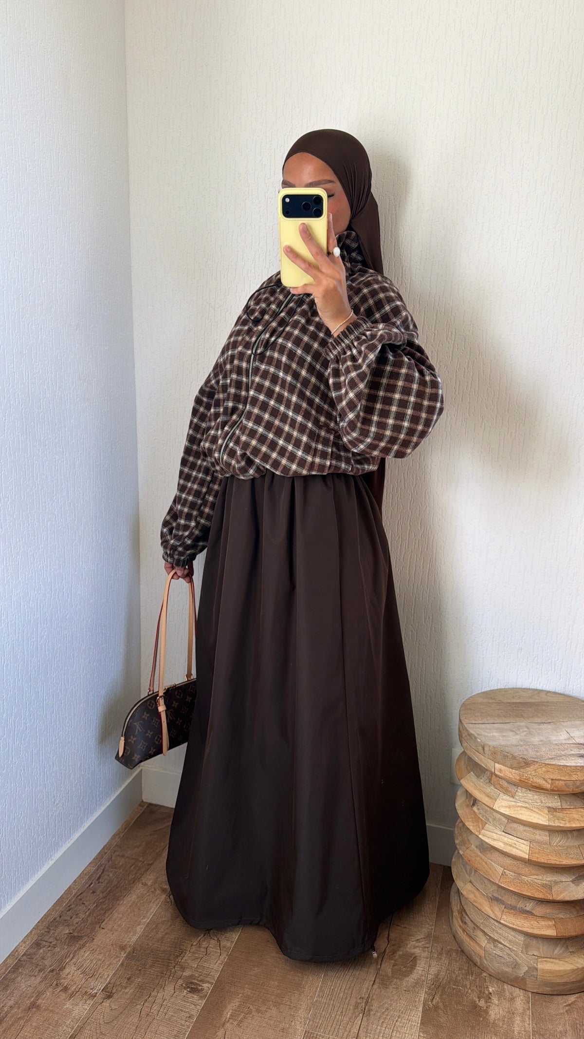 Bomber à carreaux marron