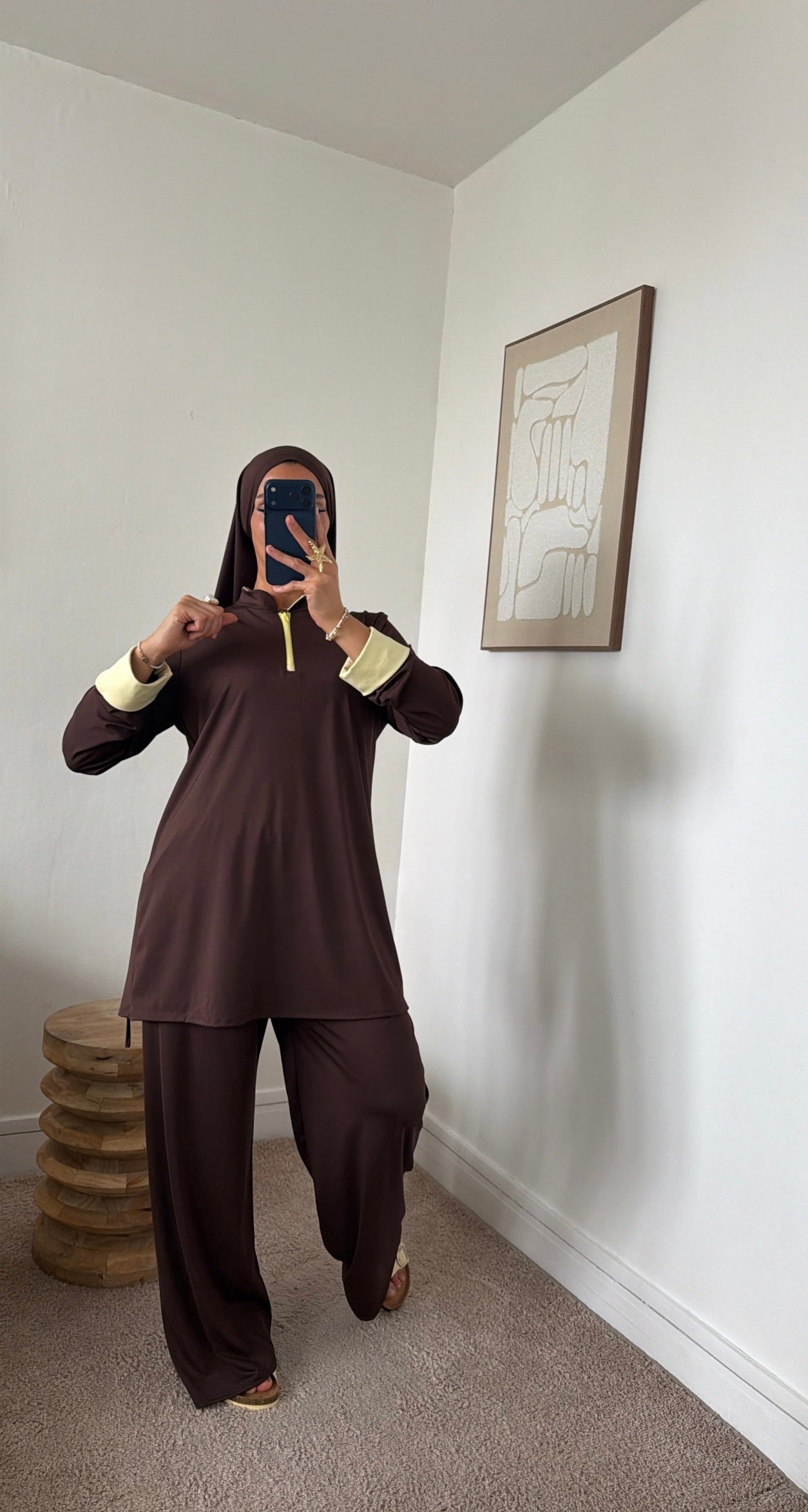 Burkini 3 pièces manche couleur