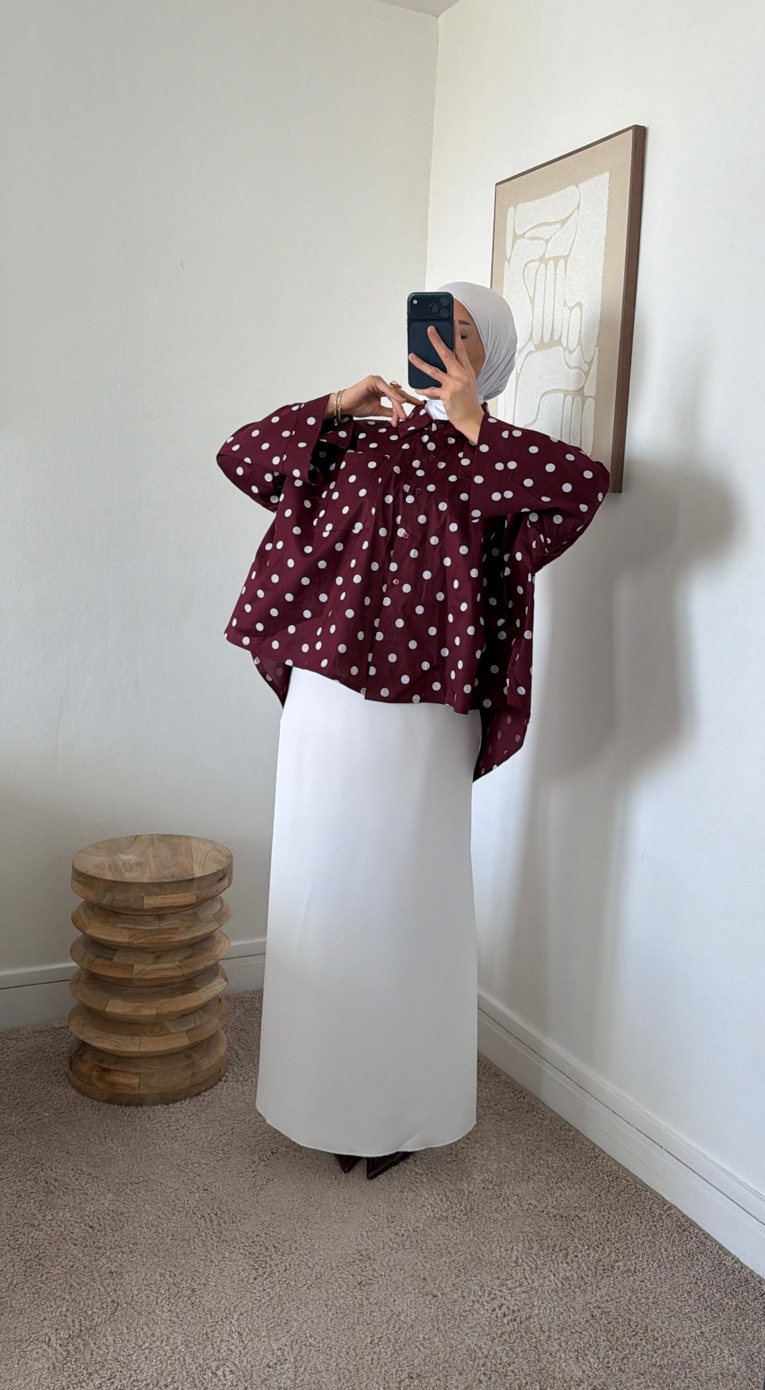Chemise ample à pois