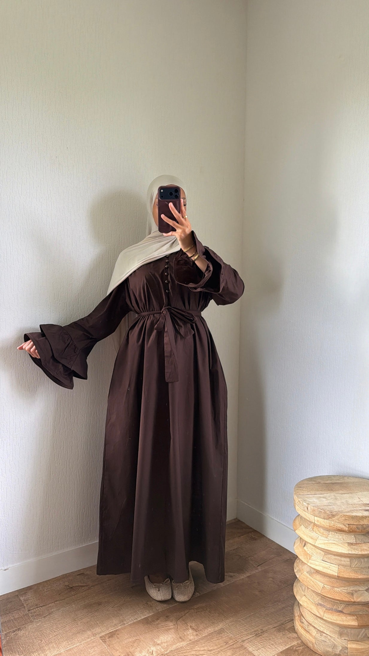 Robe manches fleurs + ceinture