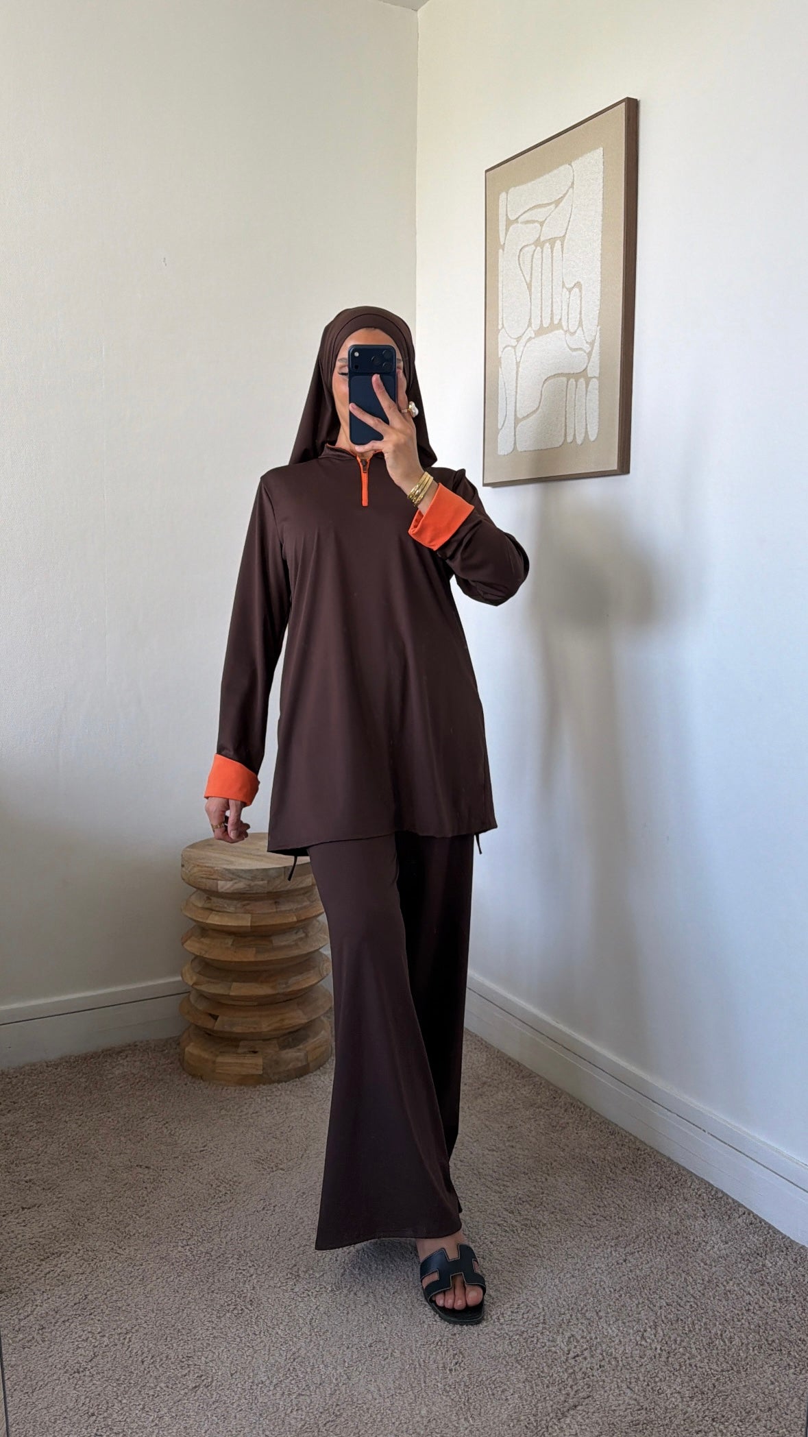 Burkini 3 pièces manche couleur