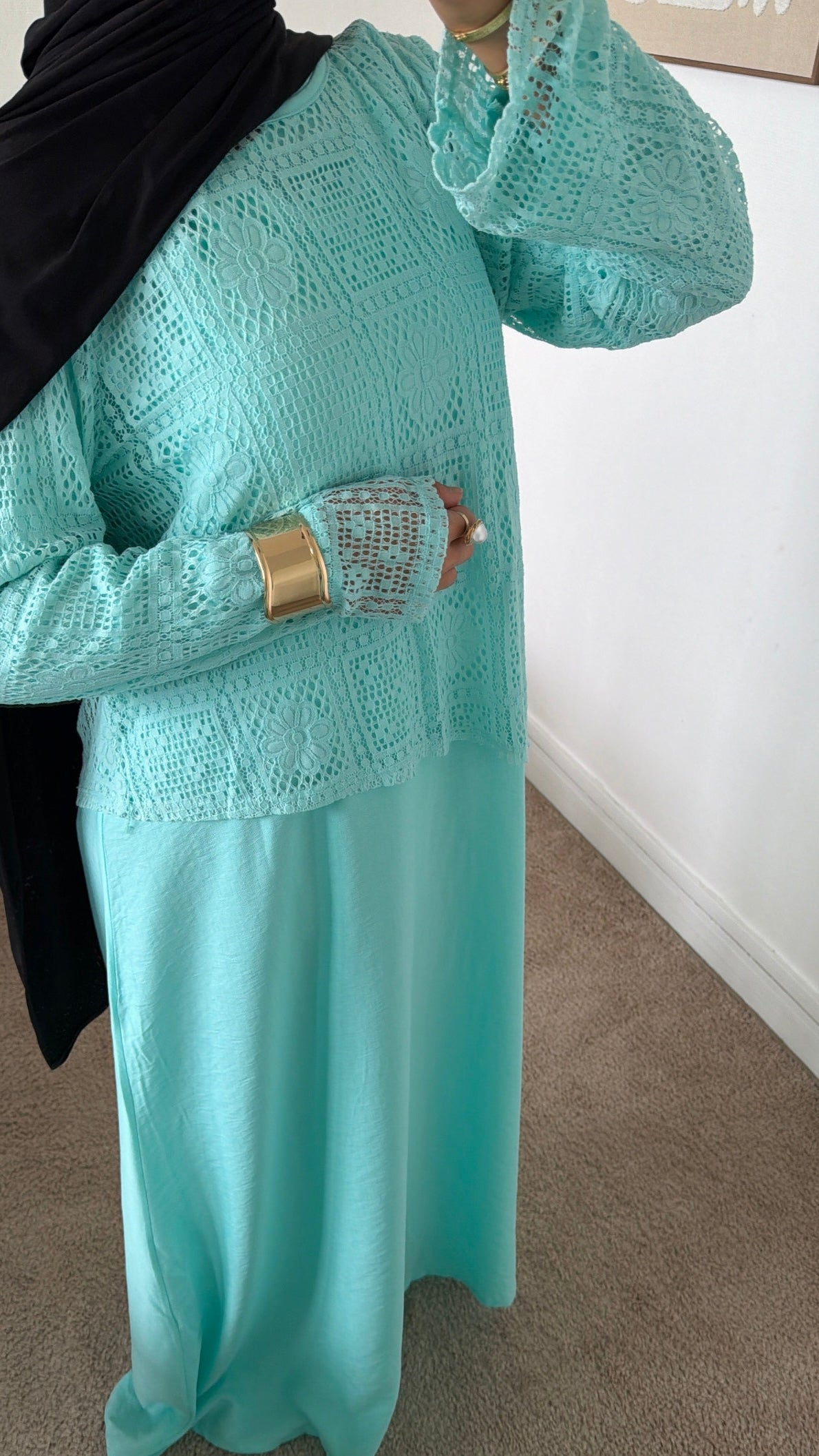 Robe effet lin + haut en crochet