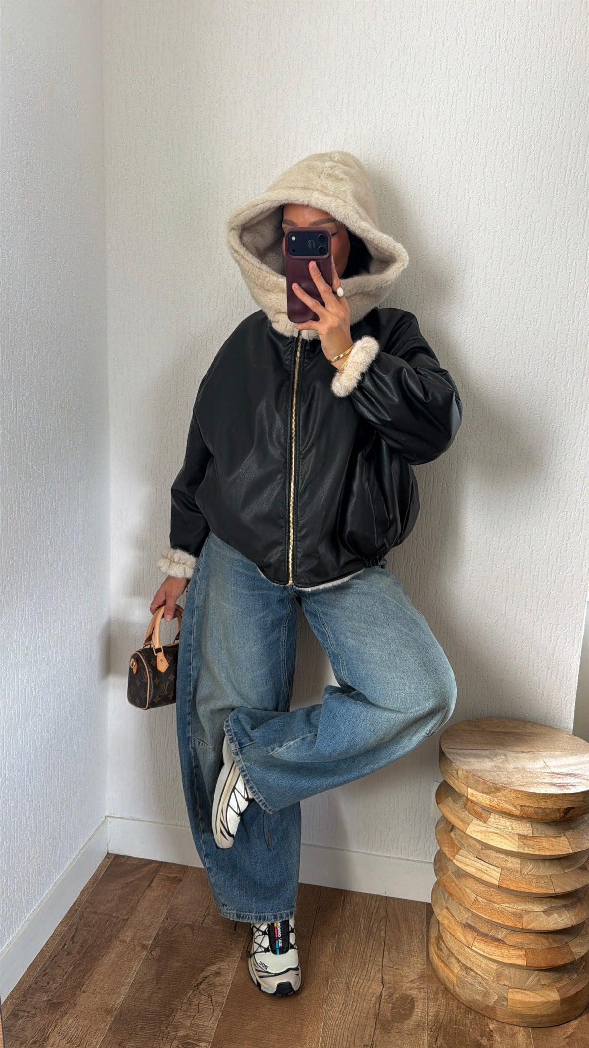 Bomber réversible simili & fourrure