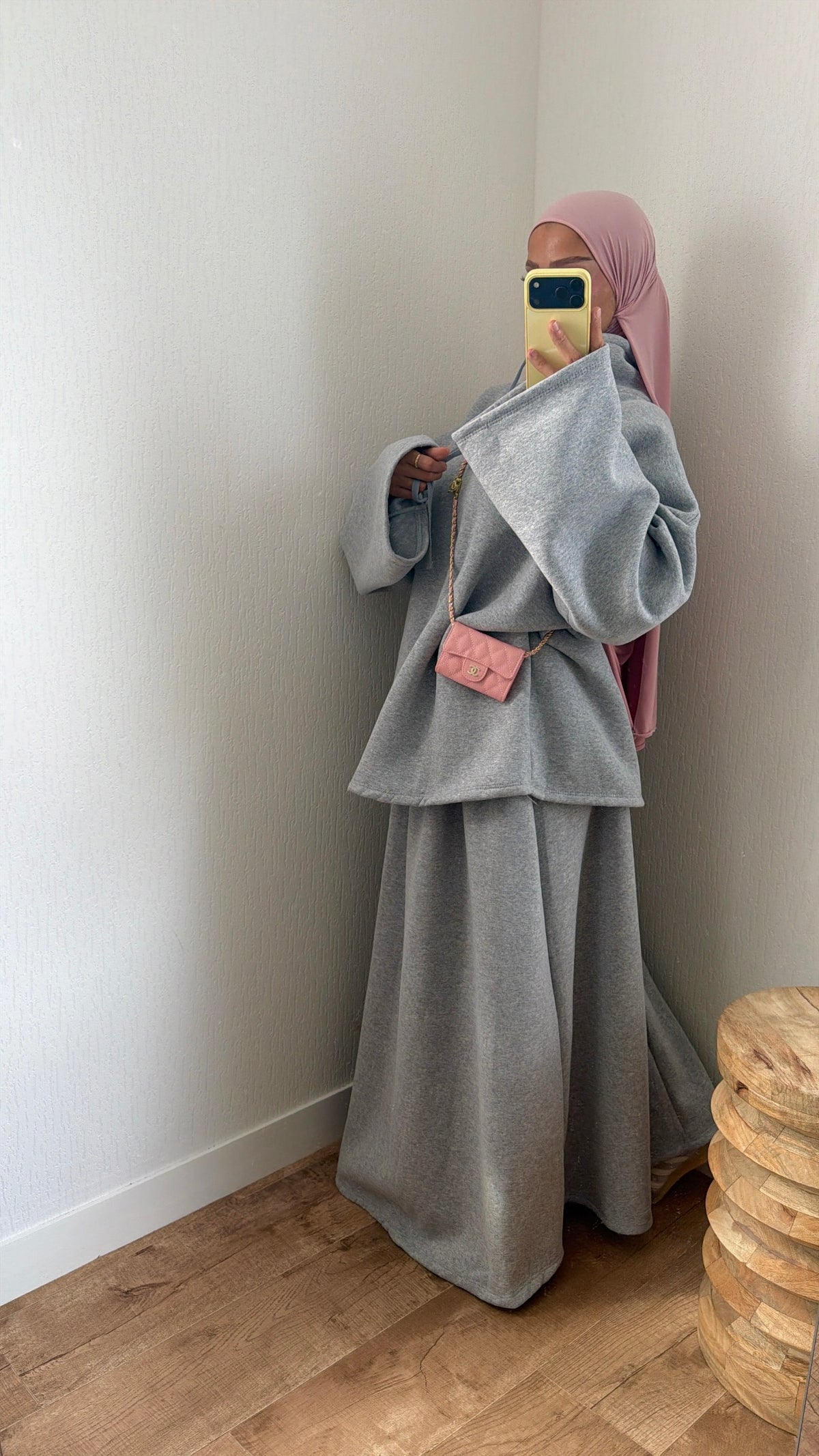 Ensemble jupe molletonné à poches