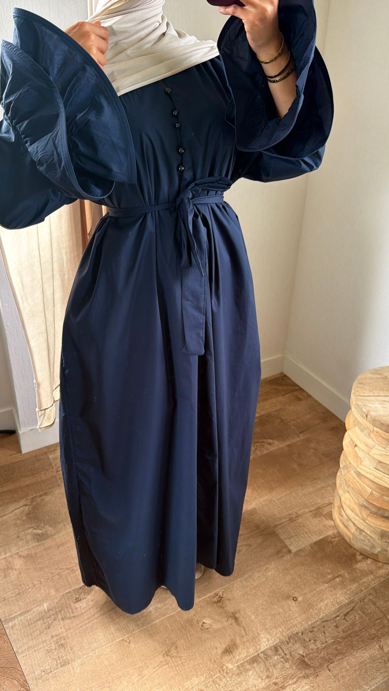 Robe manches fleurs + ceinture