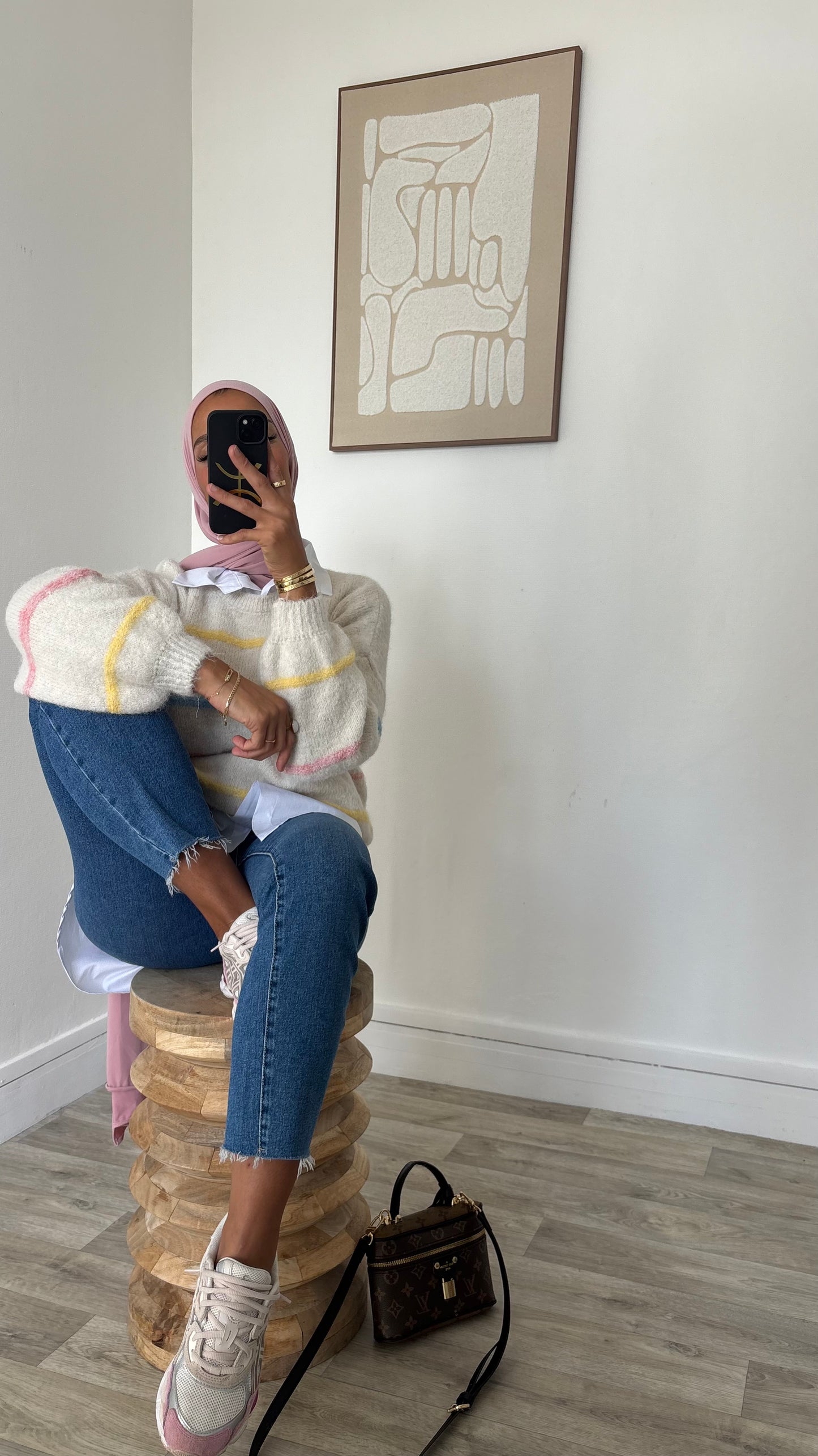 Pull en laine arc en ciel